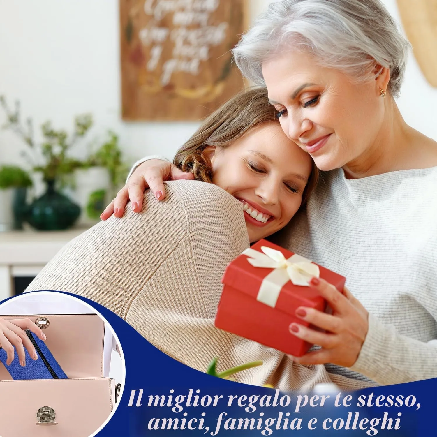 2 Pezzi Portamonete Oxford con Cerniera - Mini Borsa Portatile in Panno Piccolo per Donna Uomo Ragazza Ragazzi (Nero+Blu) - immagine 6