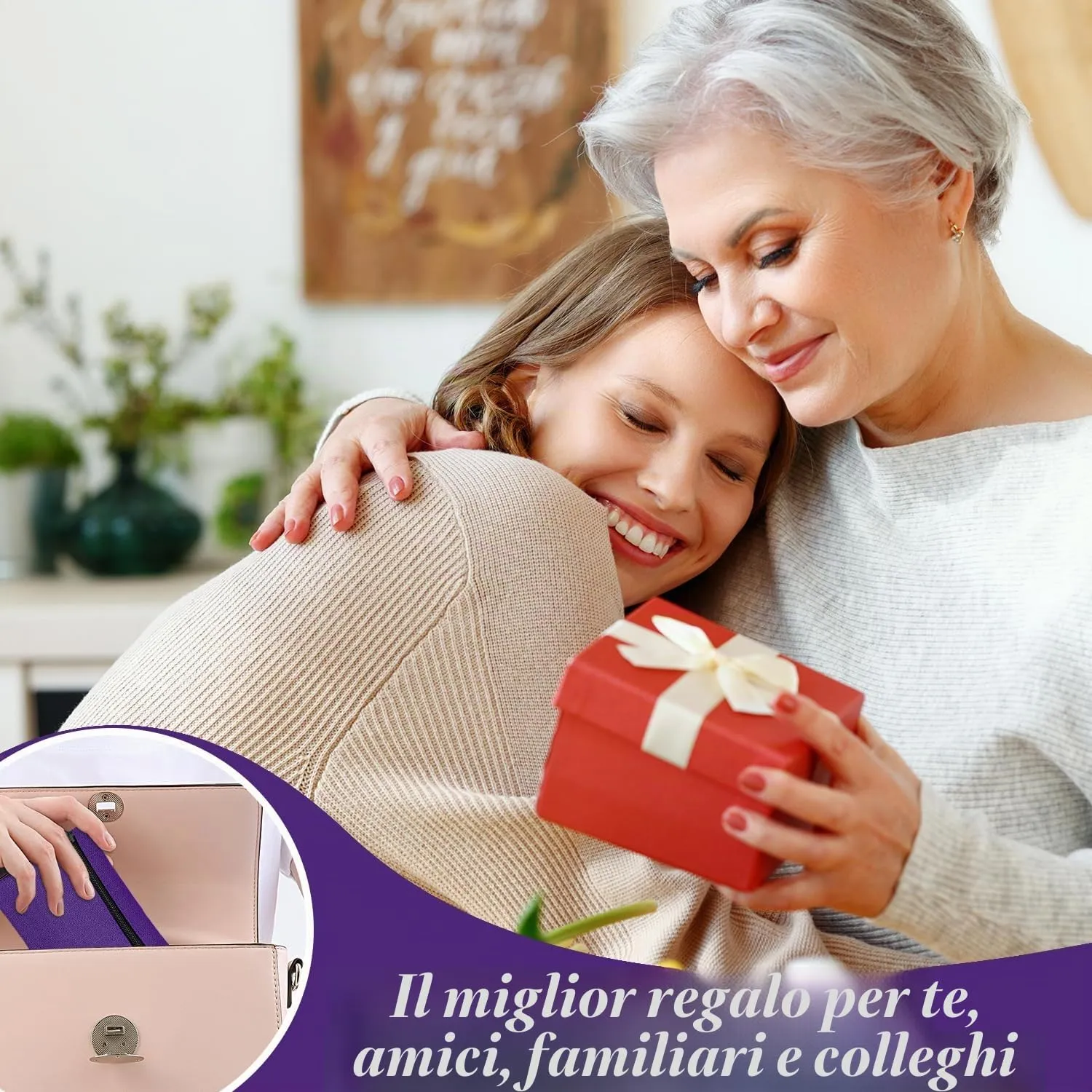 2 pezzi Portamonete, Portamonete con cerniera Donna Oxford Panno Piccolo Portamonete Ragazza Ragazzi Portamonete Mini Portamonete Portatile per Donna Uomo (Viola+Grigio) - immagine 6