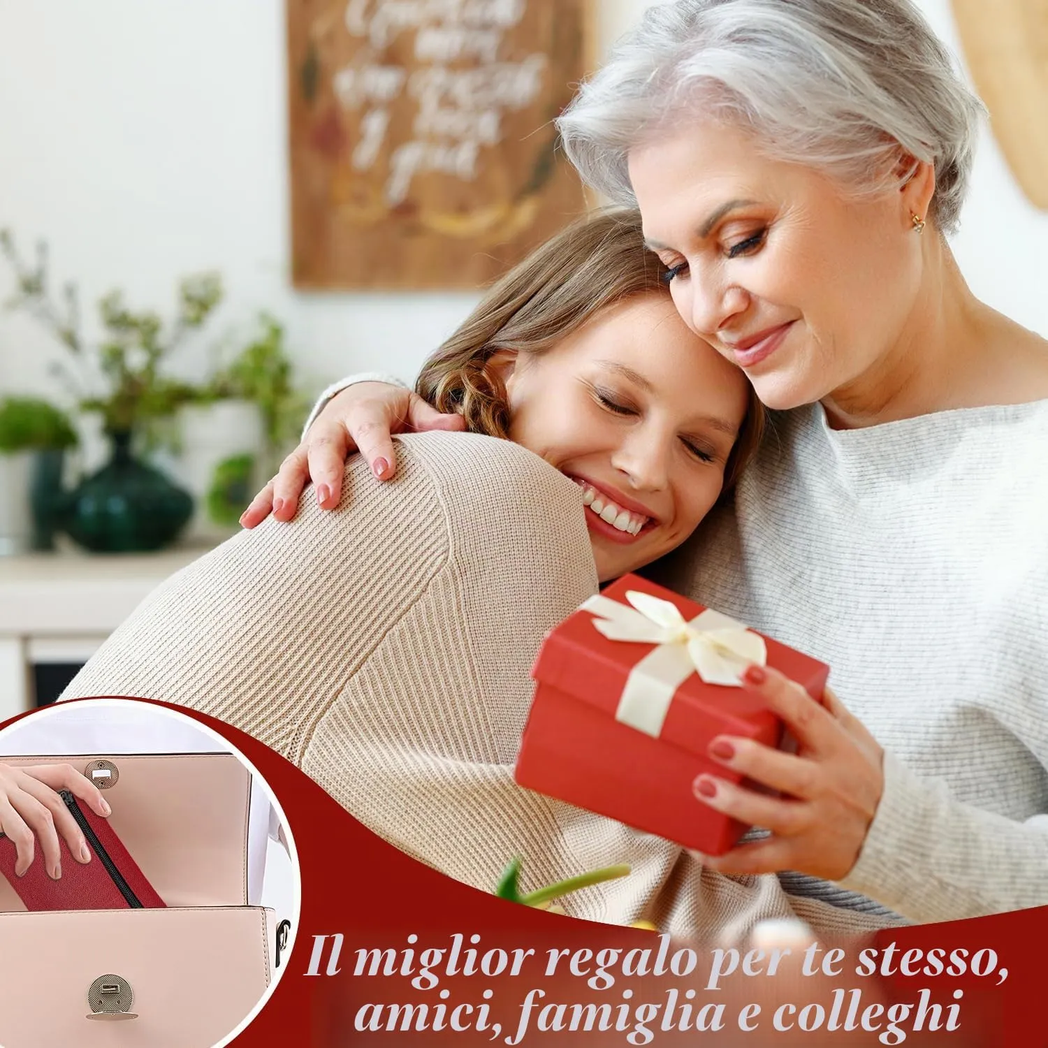 SUBTAVIK 2 Pezzi Portamonete con Cerniera in Oxford Panno, Mini Portatile per Donna Uomo Ragazza Ragazzi (Nero+Rosso) - immagine 6