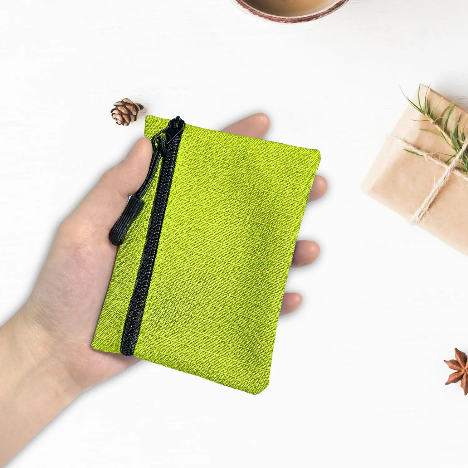2 Pezzi Portamonete con Cerniera Oxford - Mini Portatile in Panno Piccolo per Donna Uomo Ragazza Ragazzi (Nero+Verde) - immagine 5
