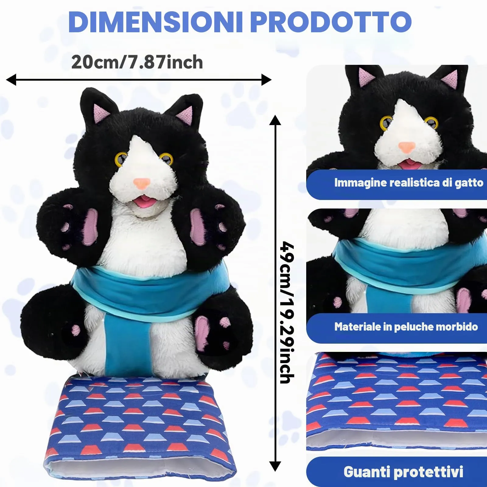 Dandin Cat Wrestling Puppet, Giocattoli Interattivi a Forma Di Pupazzo, Pupazzi a Forma Di Gatto, Guanto Da Wrestling Per Gatti, Pupazzo Per Gatti, Giocattolo Interattivo - immagine 5
