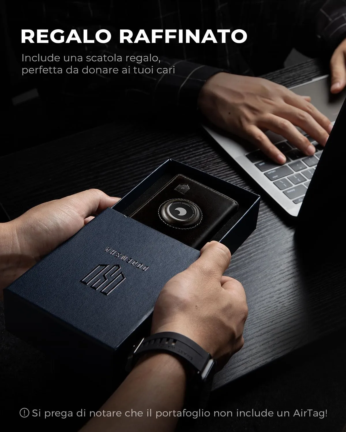 DODENSHA Airtag Wallet da uomo con portamonete XL, custodia per carte di credito MagSnap, Smart Airtag Wallet per 10+ carte di credito, portafoglio da uomo con protezione RFID, portafoglio con - immagine 5