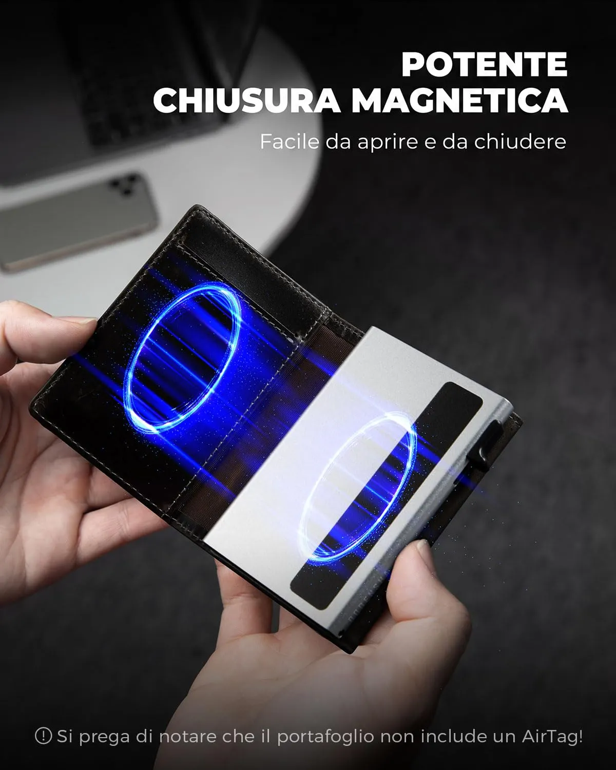 DODENSHA Airtag Wallet da uomo con portamonete XL, custodia per carte di credito MagSnap, Smart Airtag Wallet per 10+ carte di credito, portafoglio da uomo con protezione RFID, portafoglio con - immagine 8