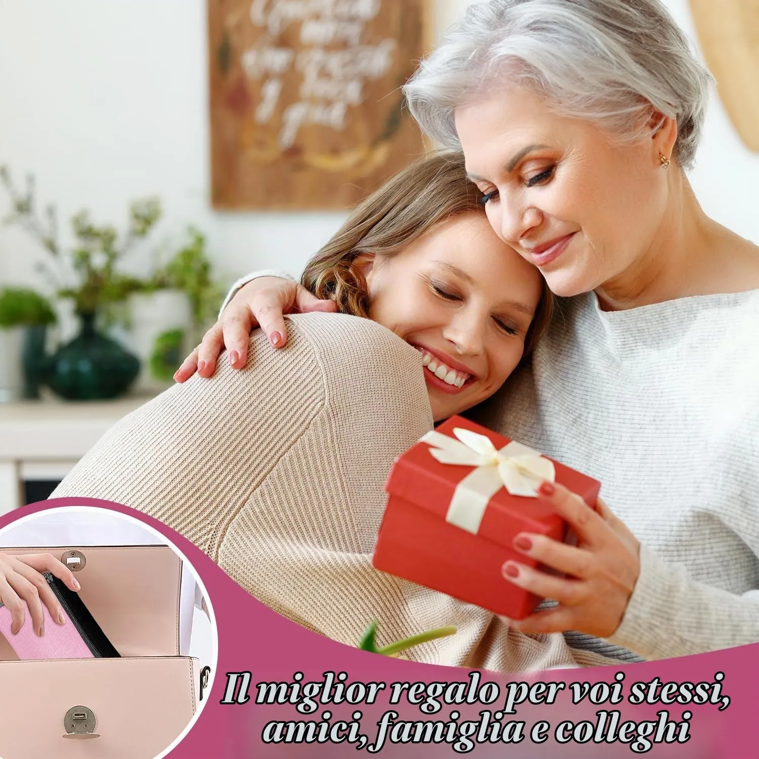 2 Pezzi Portamonete in Oxford Tessuto - Mini Portatile con Cerniera per Donna Uomo Bambina Ragazzi (Rosa + Viola) - immagine 6