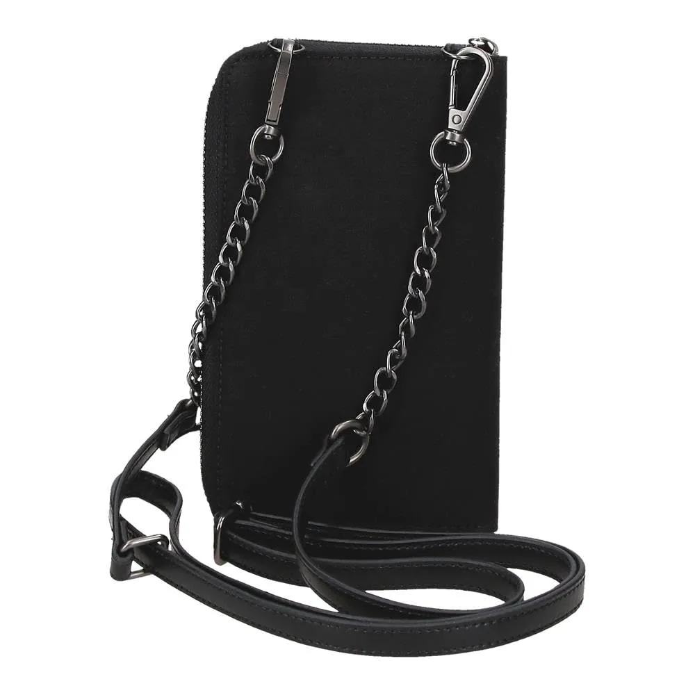 Pepe Jeans Biker Borsa a tracolla per cellulare Nero 11x20x4 cm Poliestere con dettagli in pelle sintetica by Joumma Bags, Nero, Taglia unica, Borsa a tracolla per cellulare - immagine 2