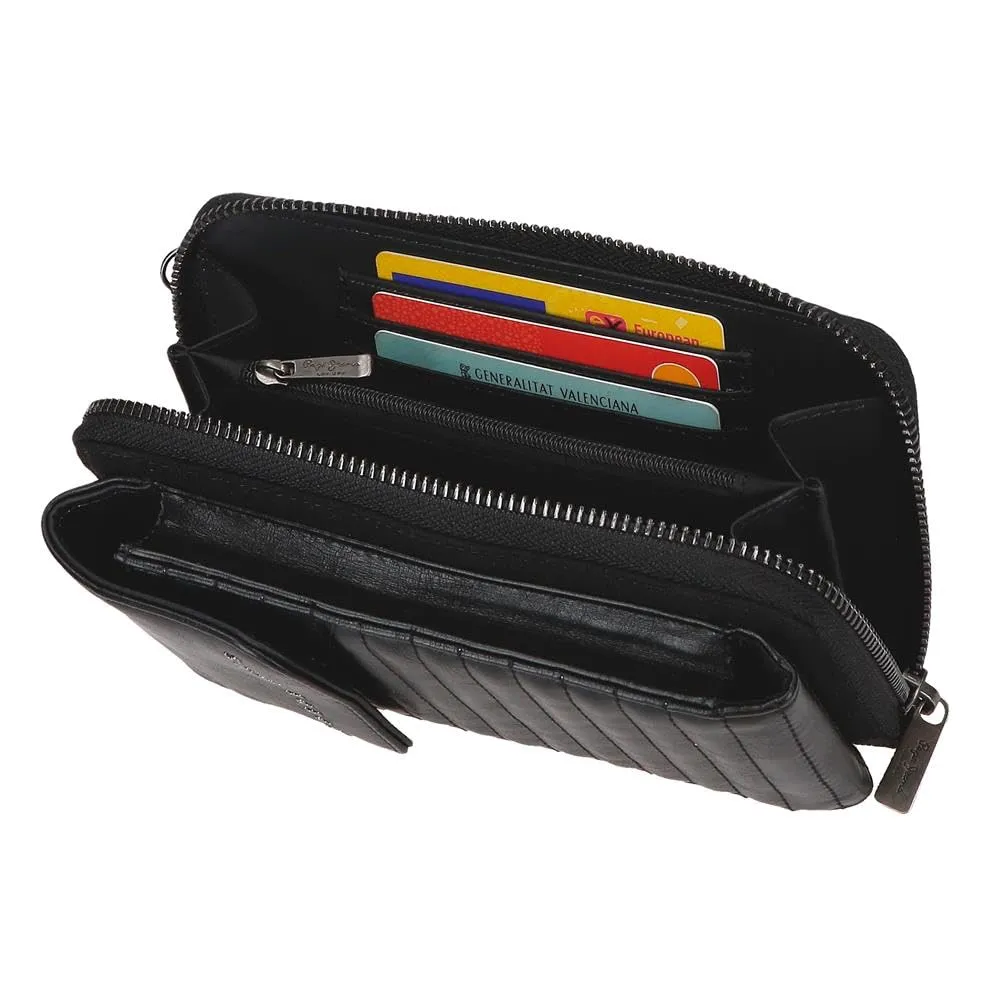 Pepe Jeans Biker Borsa a tracolla per cellulare Nero 11x20x4 cm Poliestere con dettagli in pelle sintetica by Joumma Bags, Nero, Taglia unica, Borsa a tracolla per cellulare - immagine 4