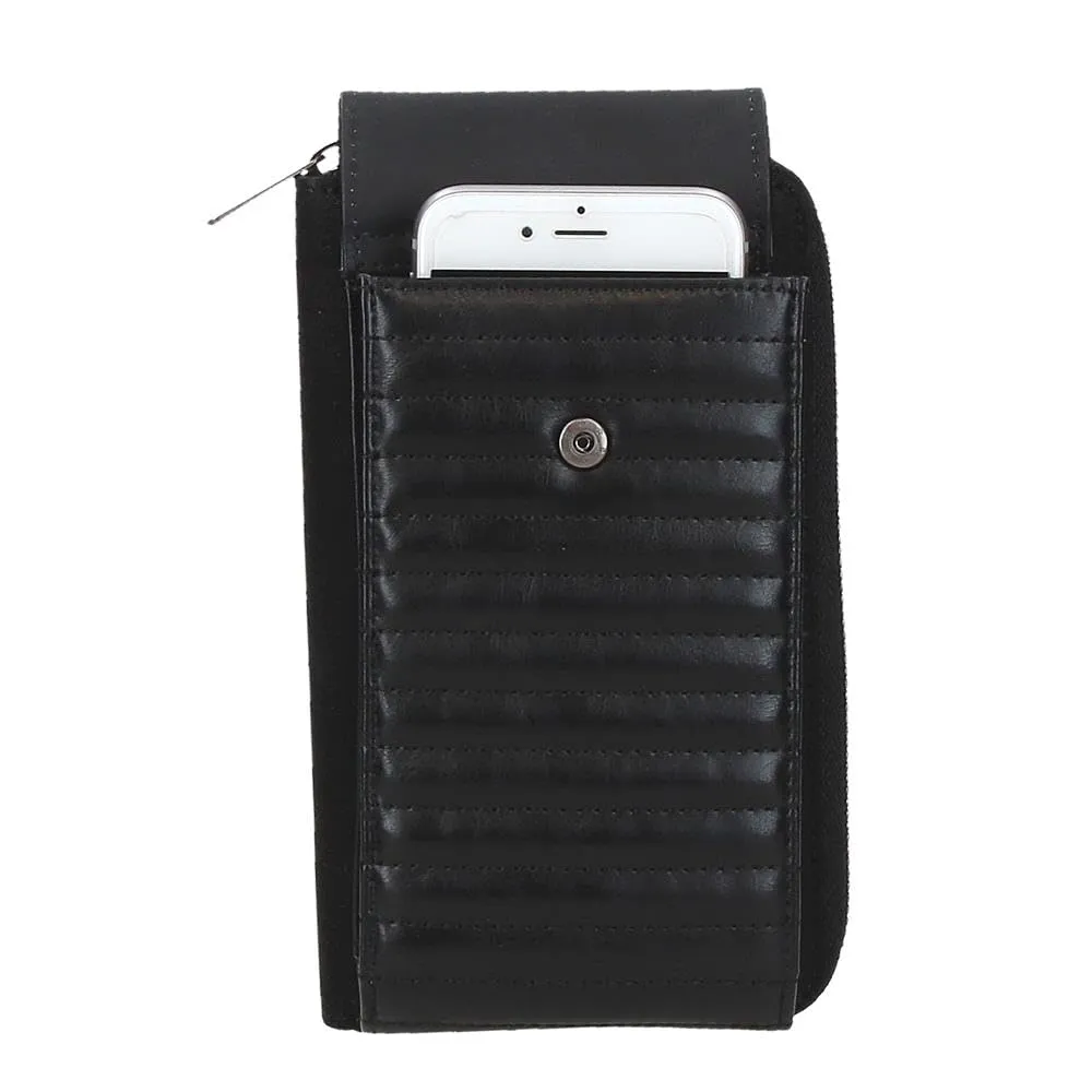 Pepe Jeans Biker Borsa a tracolla per cellulare Nero 11x20x4 cm Poliestere con dettagli in pelle sintetica by Joumma Bags, Nero, Taglia unica, Borsa a tracolla per cellulare - immagine 5