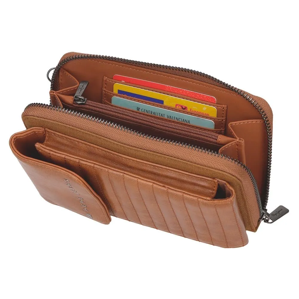 Pepe Jeans Biker Borsa a tracolla per cellulare Marrone 11x20x4 cm Poliestere con dettagli in pelle sintetica by Joumma Bags, marrone, Taglia unica, Borsa a tracolla per cellulare - immagine 4