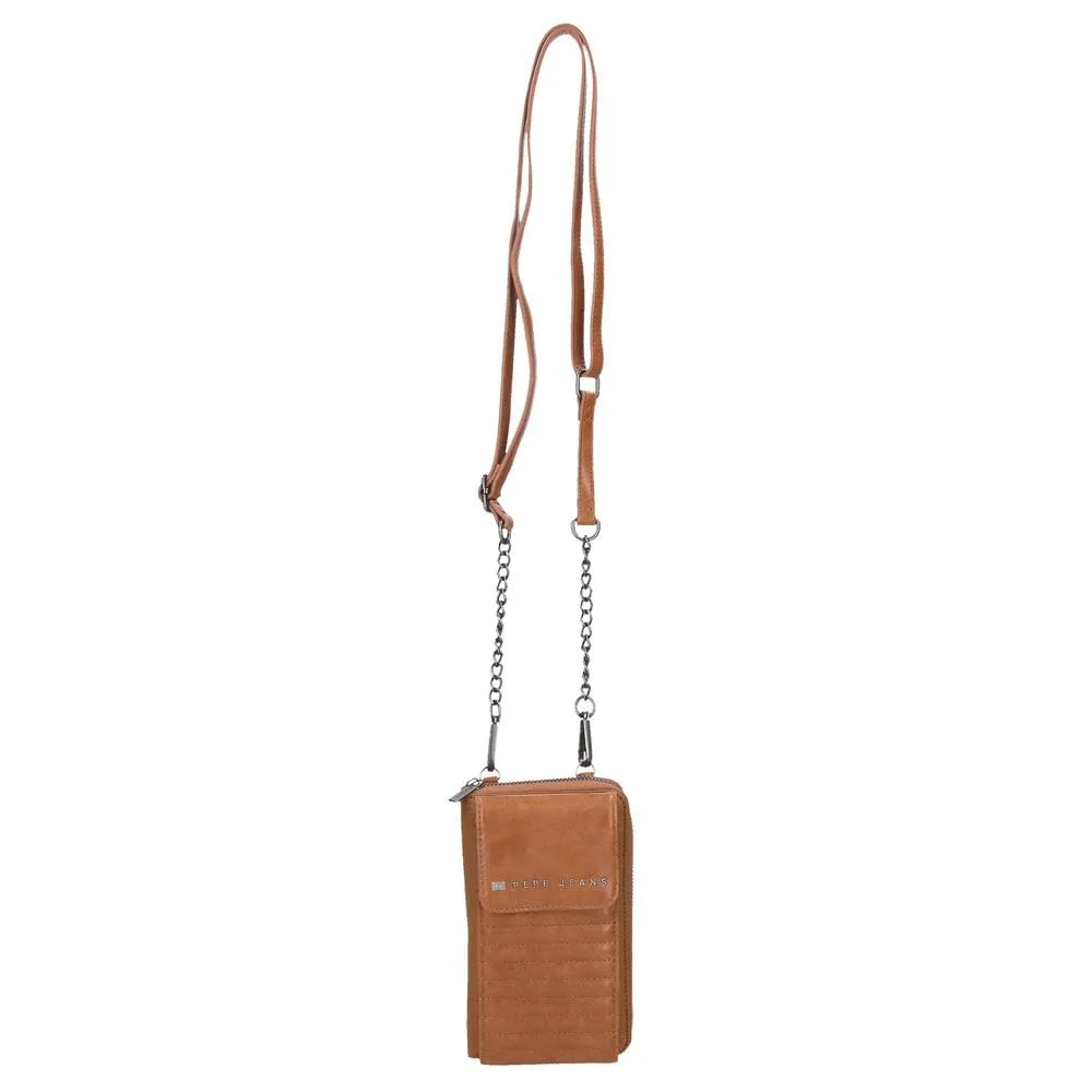 Pepe Jeans Biker Borsa a tracolla per cellulare Marrone 11x20x4 cm Poliestere con dettagli in pelle sintetica by Joumma Bags, marrone, Taglia unica, Borsa a tracolla per cellulare - immagine 8