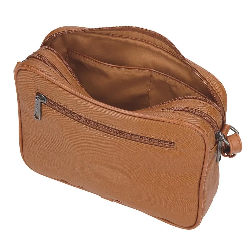Pepe Jeans Biker Borsa a tracolla Due scomparti Marrone 24x16x9 cm Poliestere con dettagli in pelle sintetica by Joumma Bags, marrone, Taglia unica, tracolla due scomparti - immagine 5