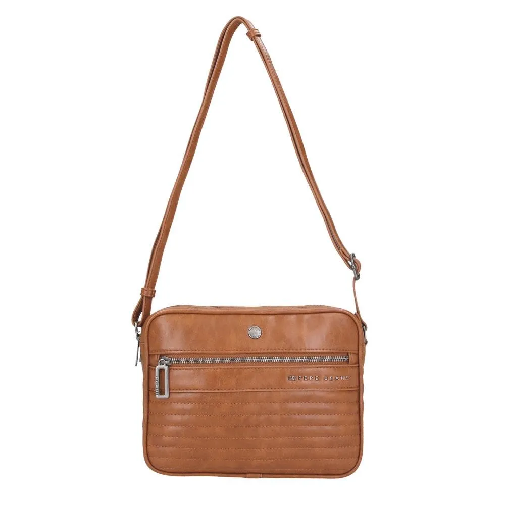 Pepe Jeans Biker Borsa a tracolla Due scomparti Marrone 24x16x9 cm Poliestere con dettagli in pelle sintetica by Joumma Bags, marrone, Taglia unica, tracolla due scomparti - immagine 10