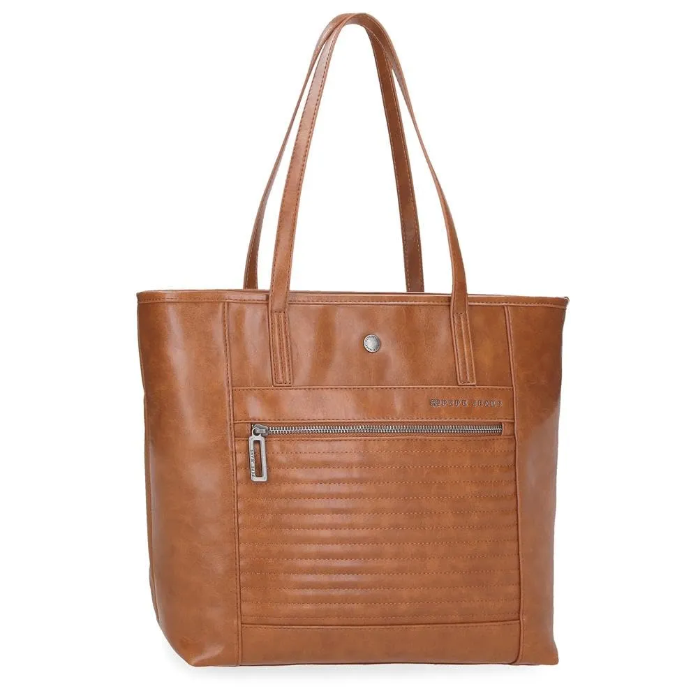 Pepe Jeans Biker, beauty case, tracolla, perfetto per organizzare, vari scomparti. Joumma Bags, marrone, Bolso Tote, Borsa Tote - immagine 1