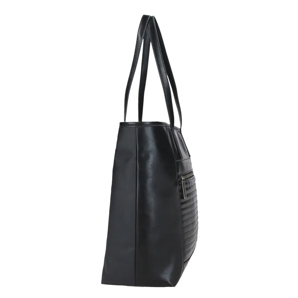 Pepe Jeans Biker Borse Tote Portatile 15,6 Pollici Nero 34X32X14 cm Poliestere con Dettagli in Pelle Sintetica by Joumma Bags, Nero, Taglia unica, Borsa tote - immagine 2