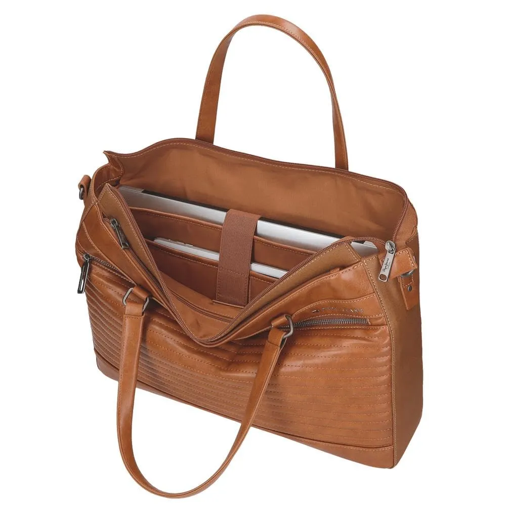 Pepe Jeans Biker Borsa per laptop 15,6 Pollici Marrone 42x27x11 cm Poliestere con dettagli in pelle sintetica by Joumma Bags, marrone, Taglia unica, Borsa per computer portatile - immagine 4