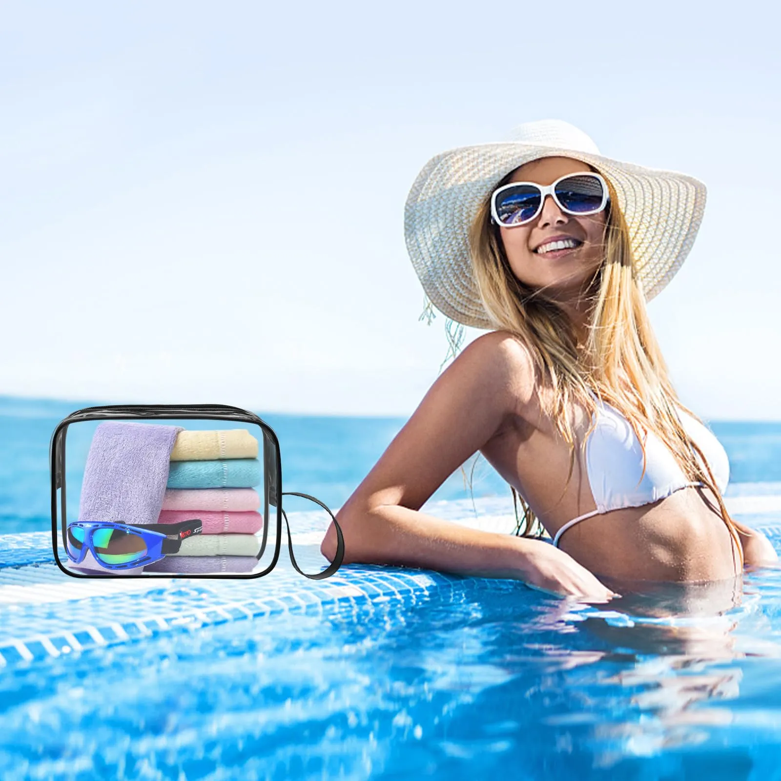 CGBE Borsa Cosmetici da Viaggio Impermeabile Trasparente - 5 Pezzi Nero - immagine 9