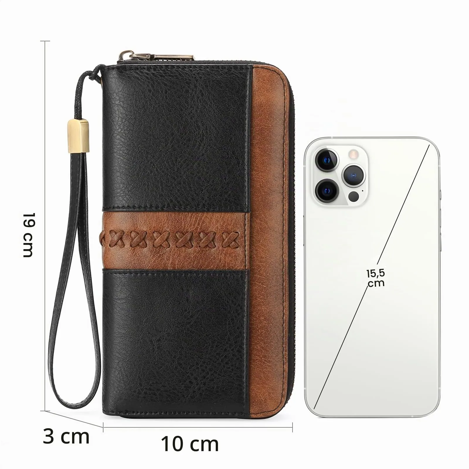 GOIACII Portafoglio Donna Grande in Pelle con Blocco RFID Portamonete Porta Carta di Credito con 12 Titolari di Carta - immagine 4