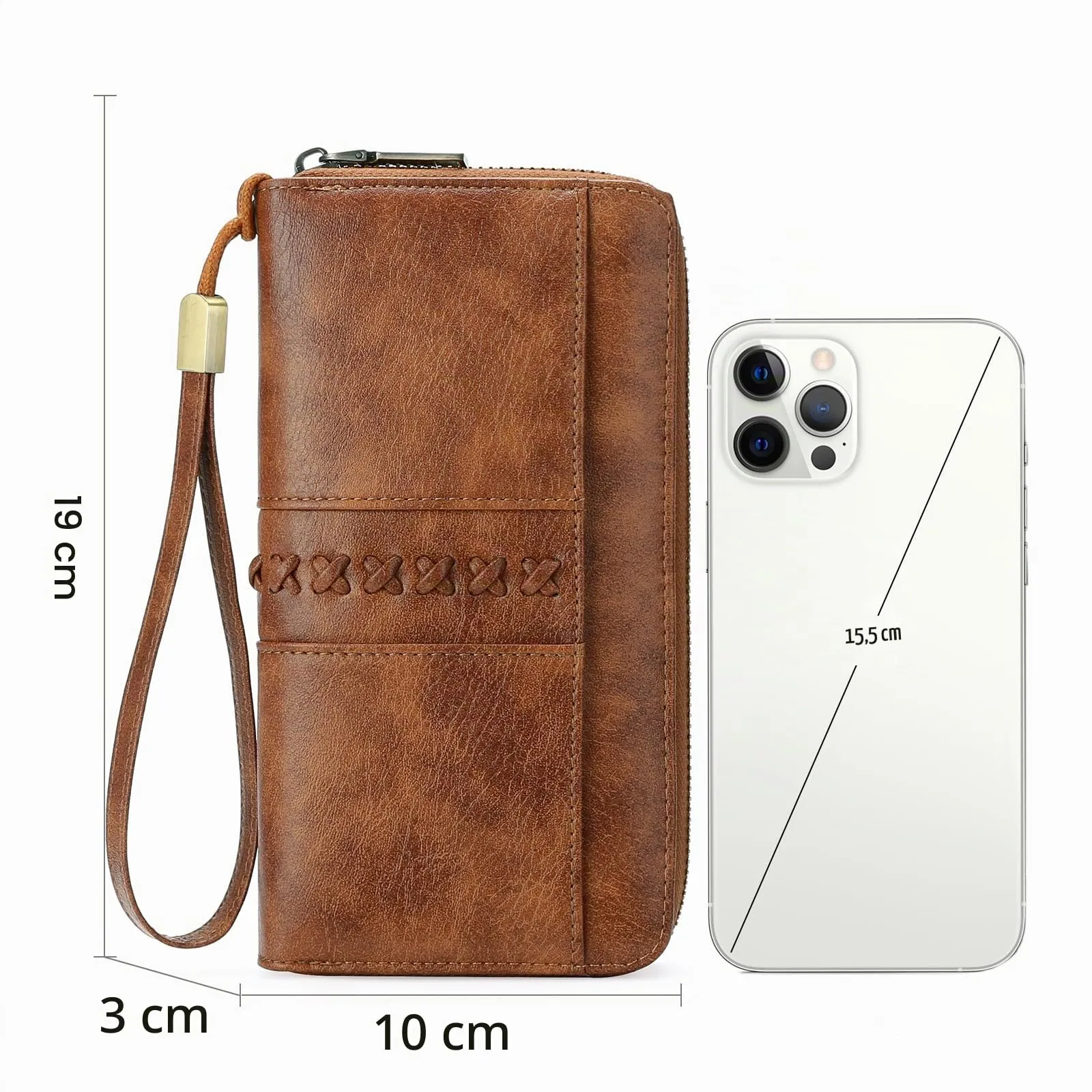 GOIACII Portafoglio Donna Grande in Pelle con Blocco RFID Portamonete Porta Carta di Credito con 12 Titolari di Carta - immagine 4
