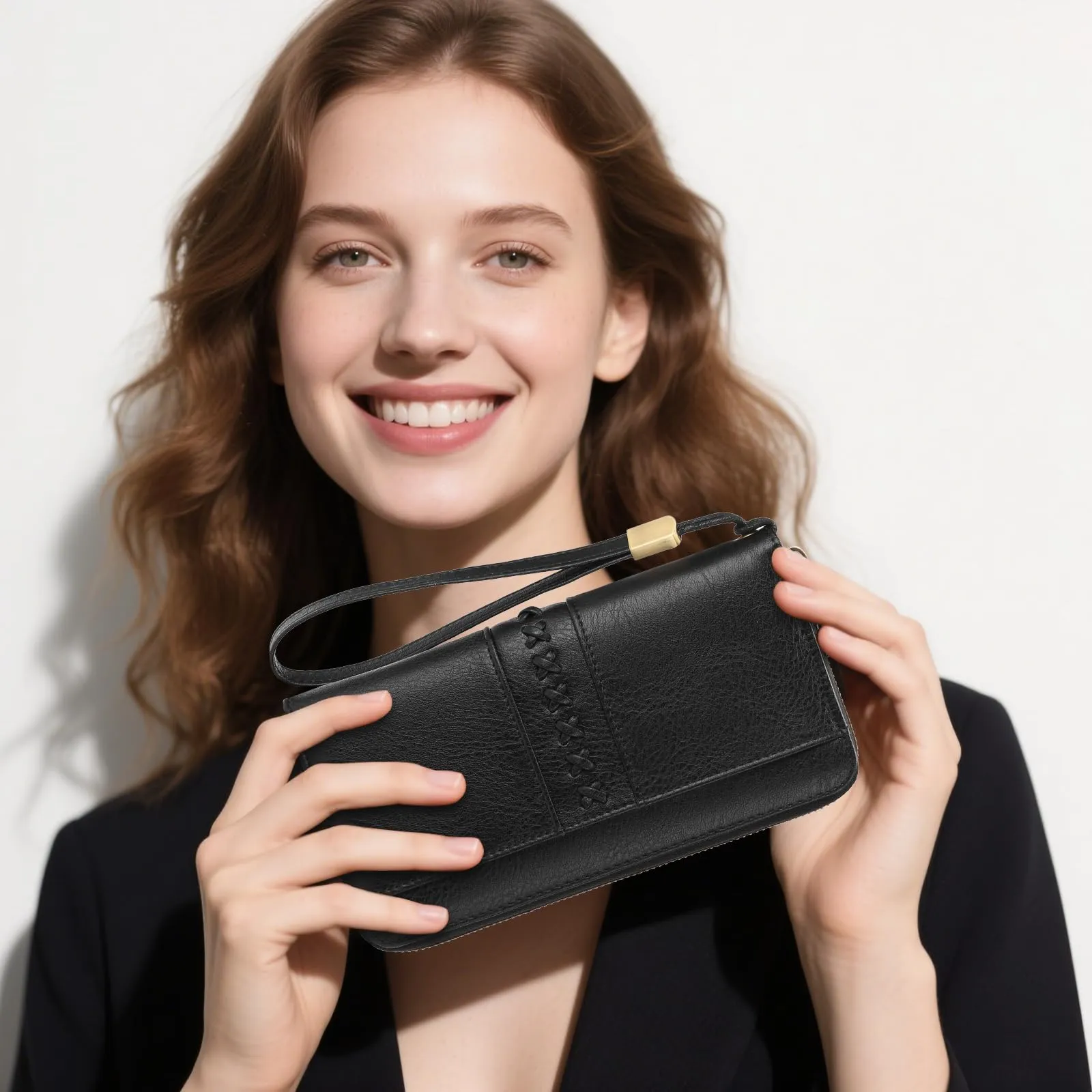 GOIACII Portafoglio Donna Grande in Pelle con Blocco RFID Portamonete Porta Carta di Credito con 12 Titolari di Carta - immagine 7