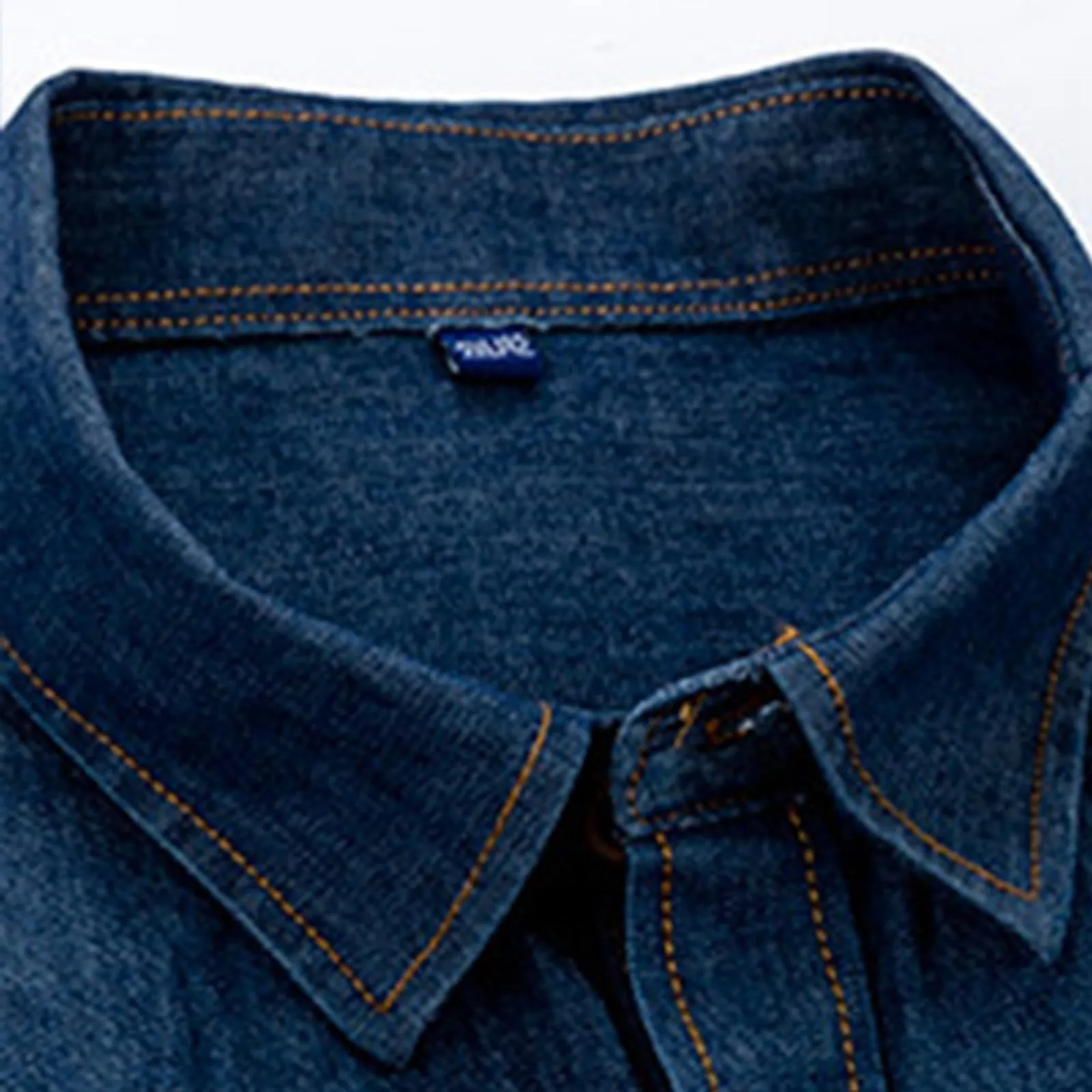 Duohropke Camicia in Jeans da Uomo a Maniche Corte, Camicia in Denim a Maniche Corte con Bottoni a Pressione, Camicie in Jeans per Uomini, Blu Chiaro, Grigio Scuro, Vestibilità Regular, Look Usurato - immagine 5