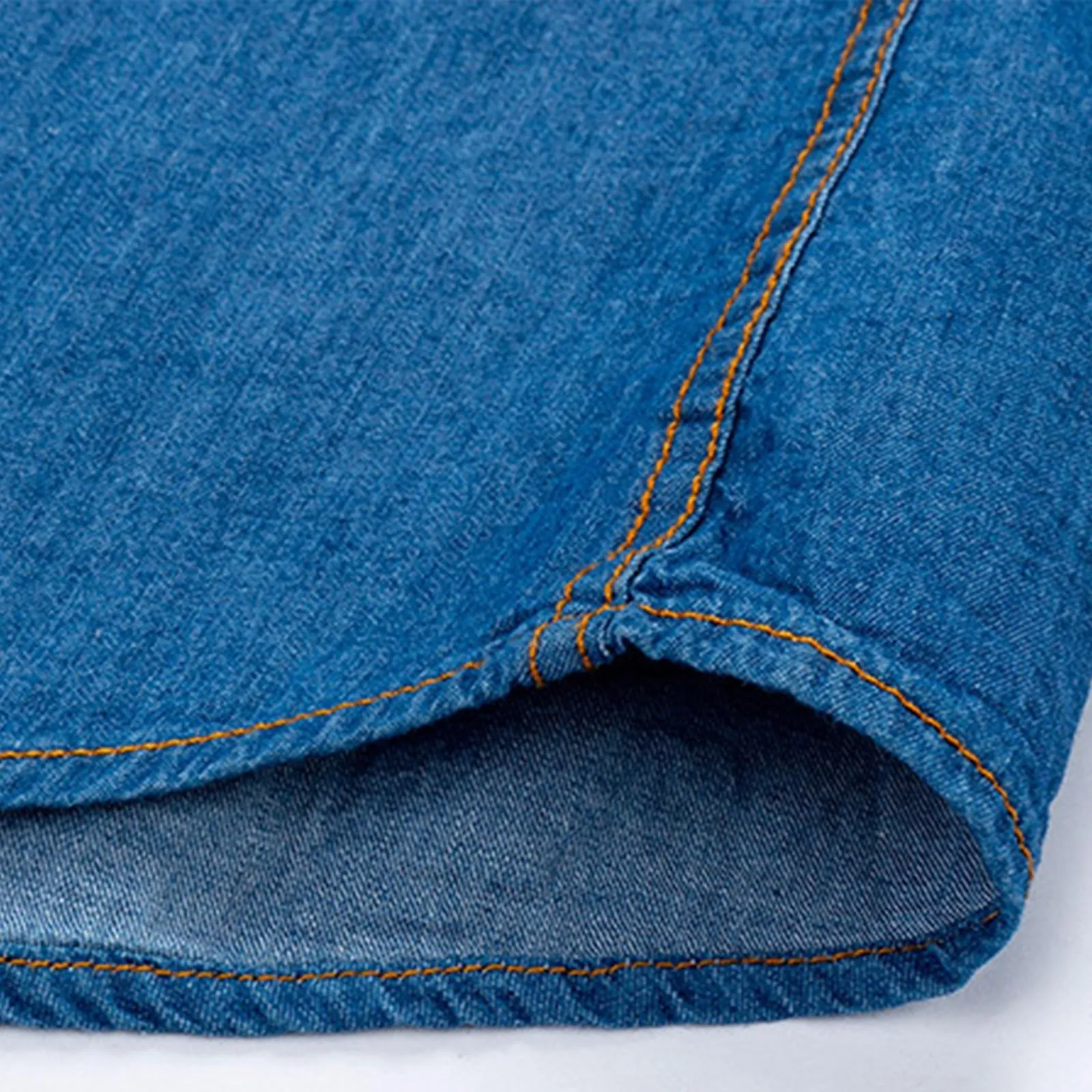 Duohropke Camicia in Jeans da Uomo a Maniche Corte, Camicia in Denim a Maniche Corte con Bottoni a Pressione, Camicie Jeans per Uomini, Blu Chiaro, Grigio Scuro, Vestibilità Regular, Look Usurato - immagine 6