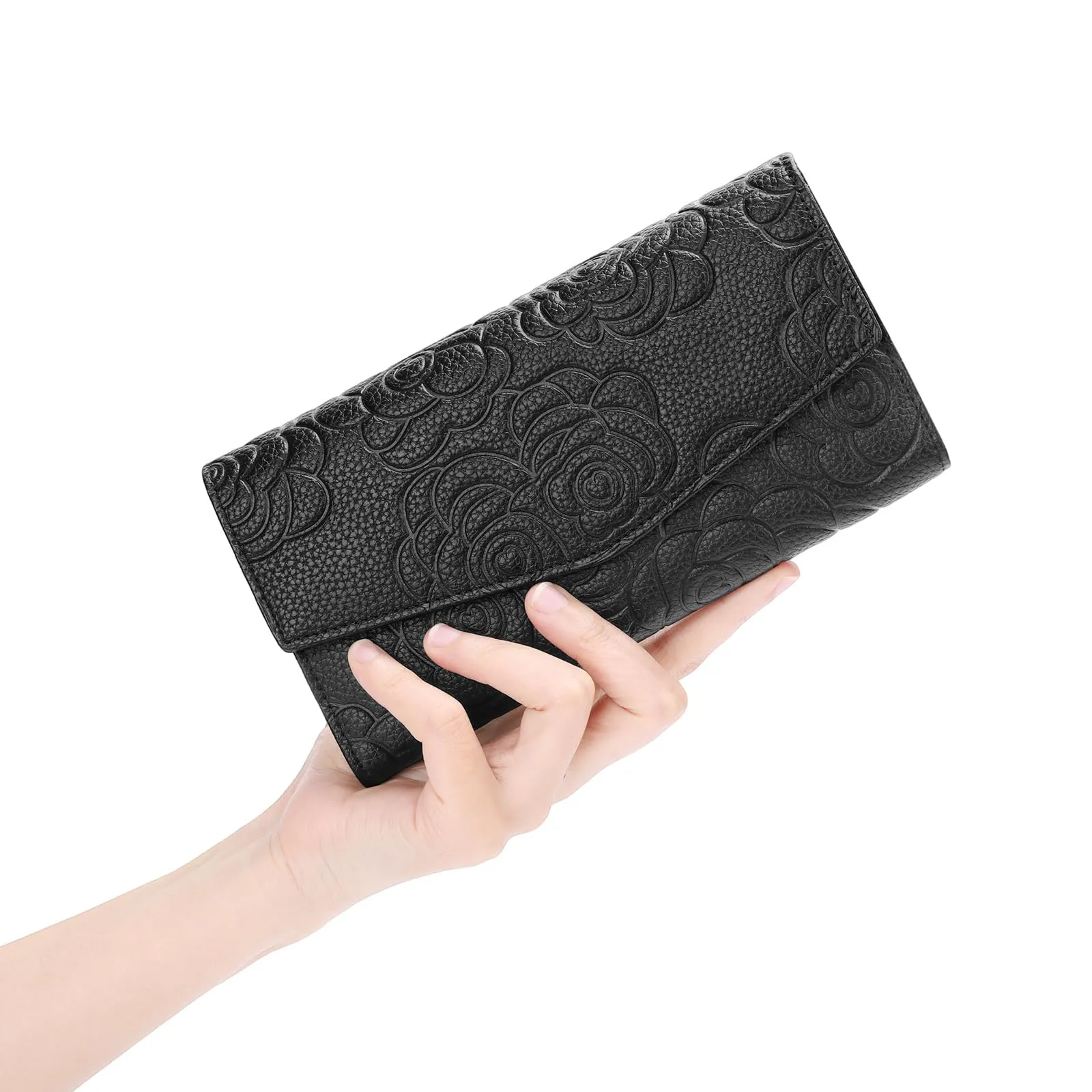 GOIACII Portafoglio Donna in Pelle Blocco RFID Grande Capacità Porta Carta di Credito Lungo con Portamonete - immagine 7