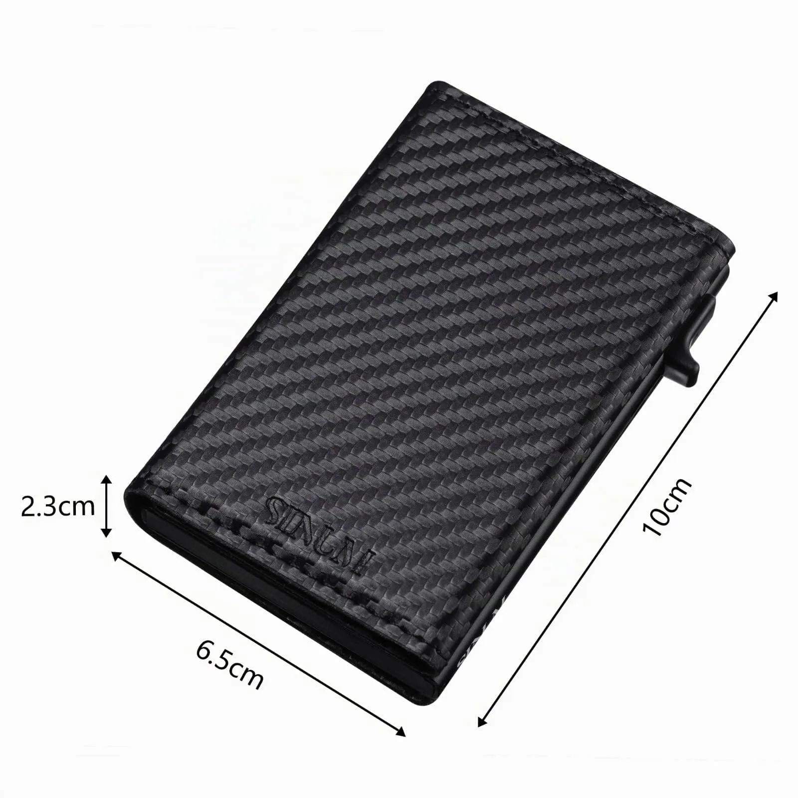 SINUM Portafoglio Carbon - Chiusura Magnetica - Porta Carte Di Credito con Portamonete - Protezione RFID Anticlonazione - Brand Italiano (Carbon, Nero) - immagine 6