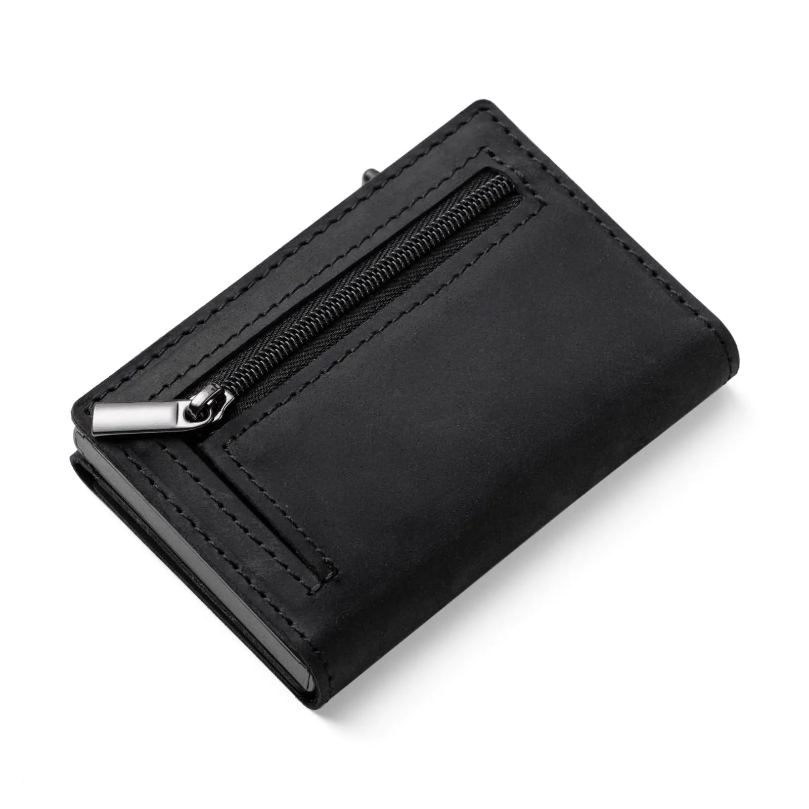 SINUM Portafoglio Pelle Crazy Horse - Chiusura Magnetica - Porta Carte Di Credito con Portamonete - Protezione RFID Anticlonazione - Brand Italiano (Pelle Crazy Horse, Nero) - immagine 7