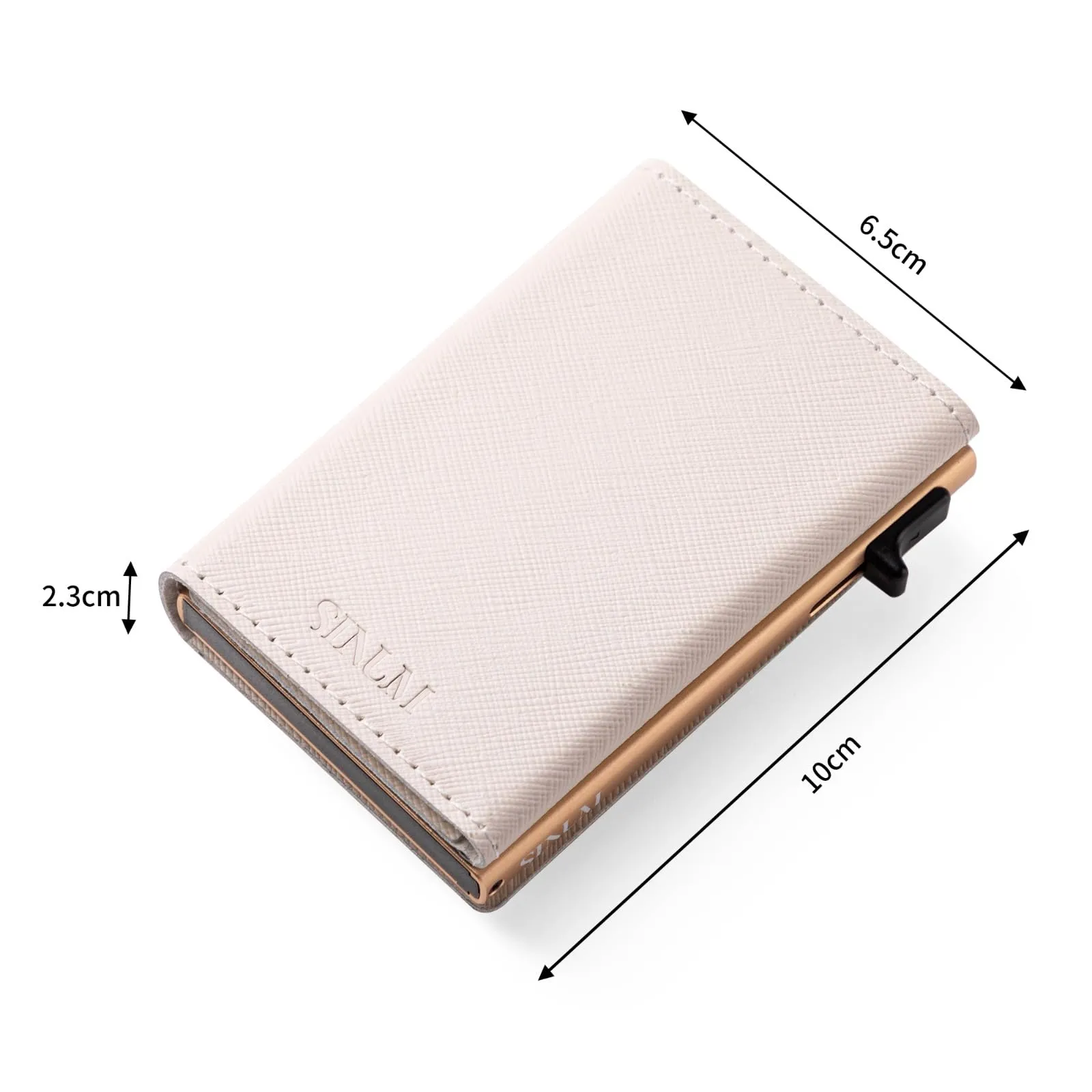 SINUM Portafoglio Saffiano - Chiusura Magnetica - Porta Carte Di Credito con Portamonete - Protezione RFID Anticlonazione - Brand Italiano (Saffiano, Beige) - immagine 6