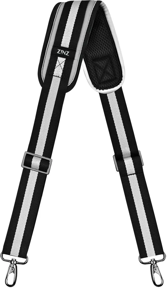 ZINZ 57" Cinturino Regolabile con Imbottitura Fissa Spessa,Strisce-BkWBk - immagine 1