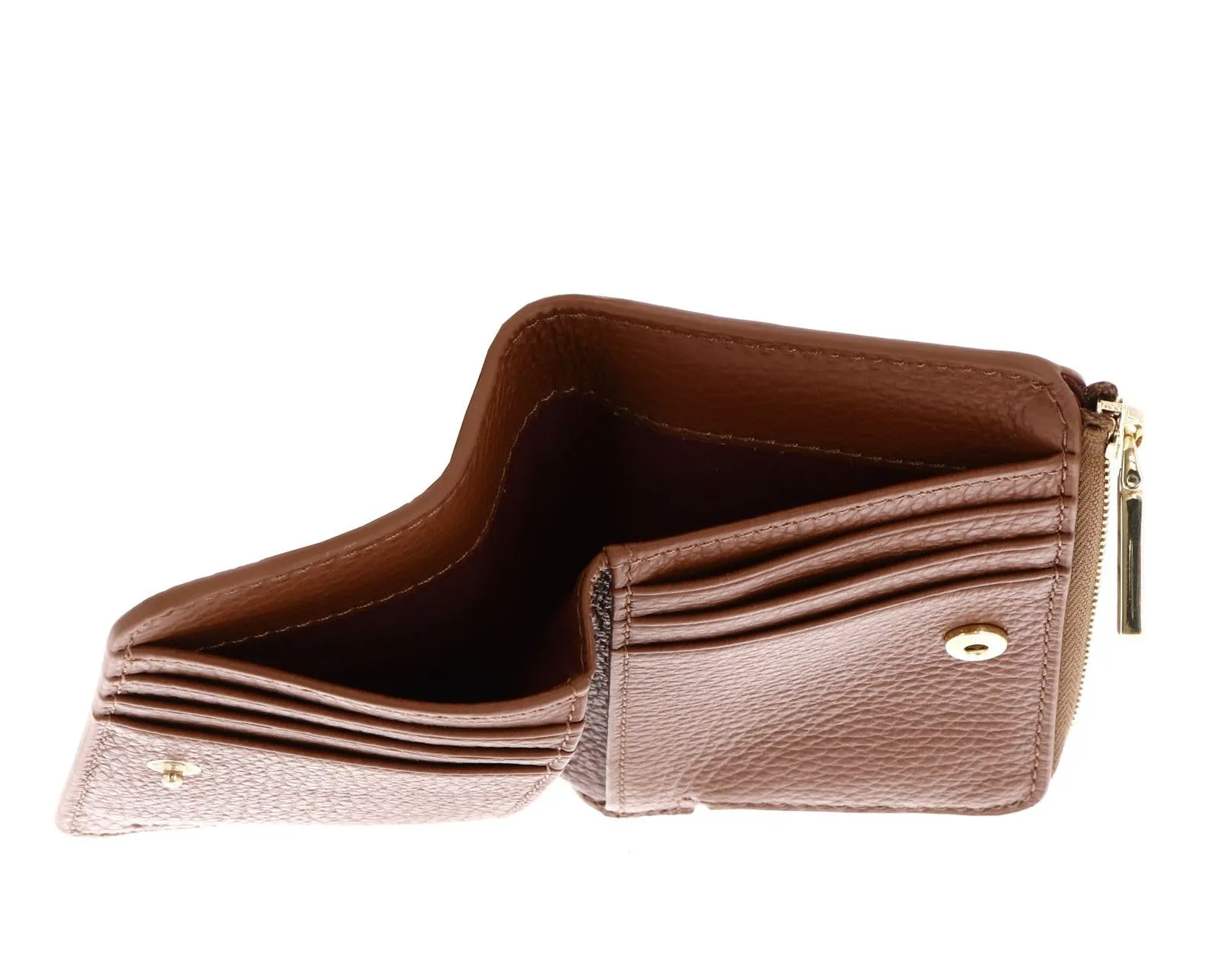 Coccinelle Pelle portafoglio Metallic Soft Wallet Cognac marrone - immagine 3
