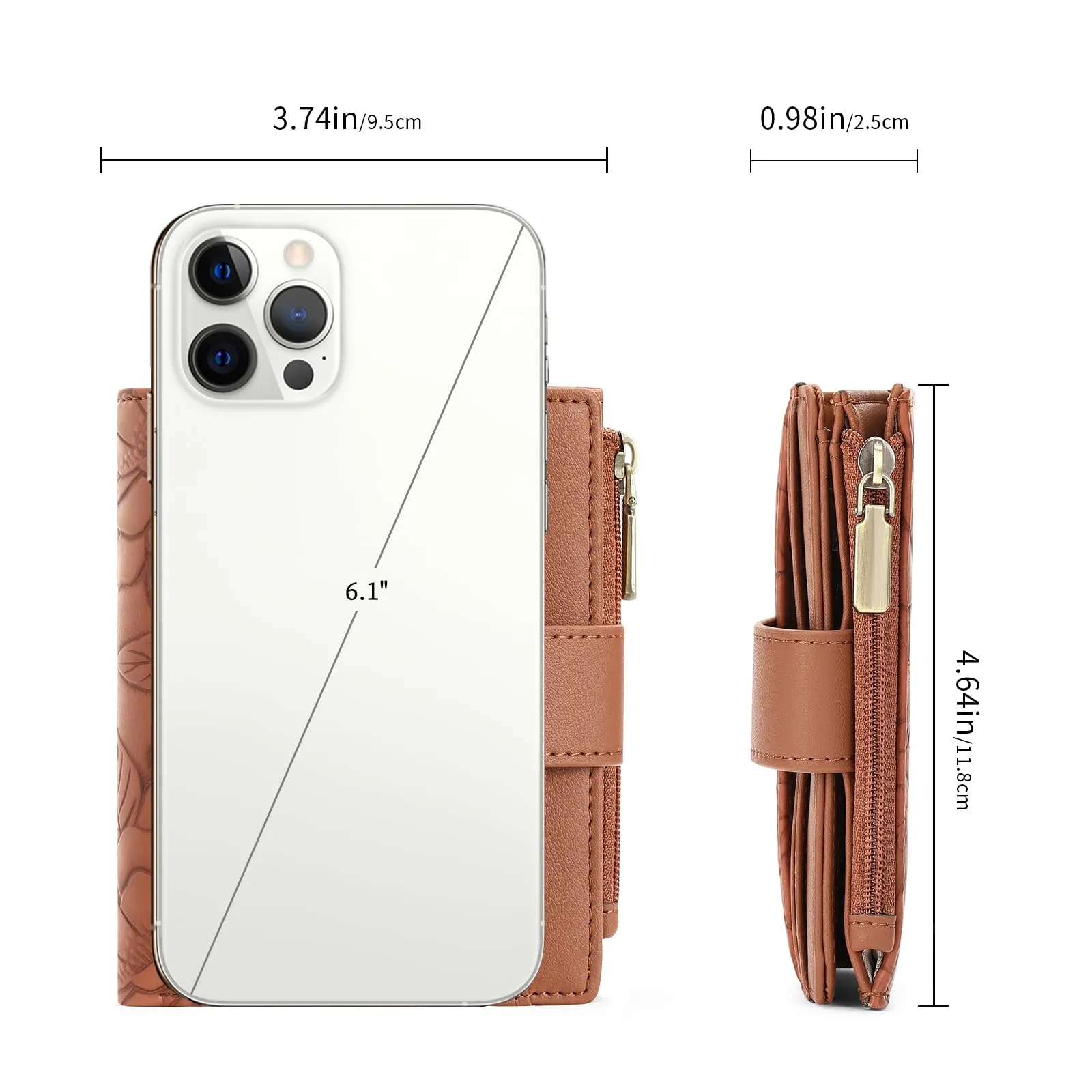 SENDEFN Portafoglio Donna Piccolo in Pelle Vegana, RFID Blocco Portamonete con Cerniera, Porta Carte di Credito Portafoglio Donna con Scomparti Per 12 Cartes - immagine 5