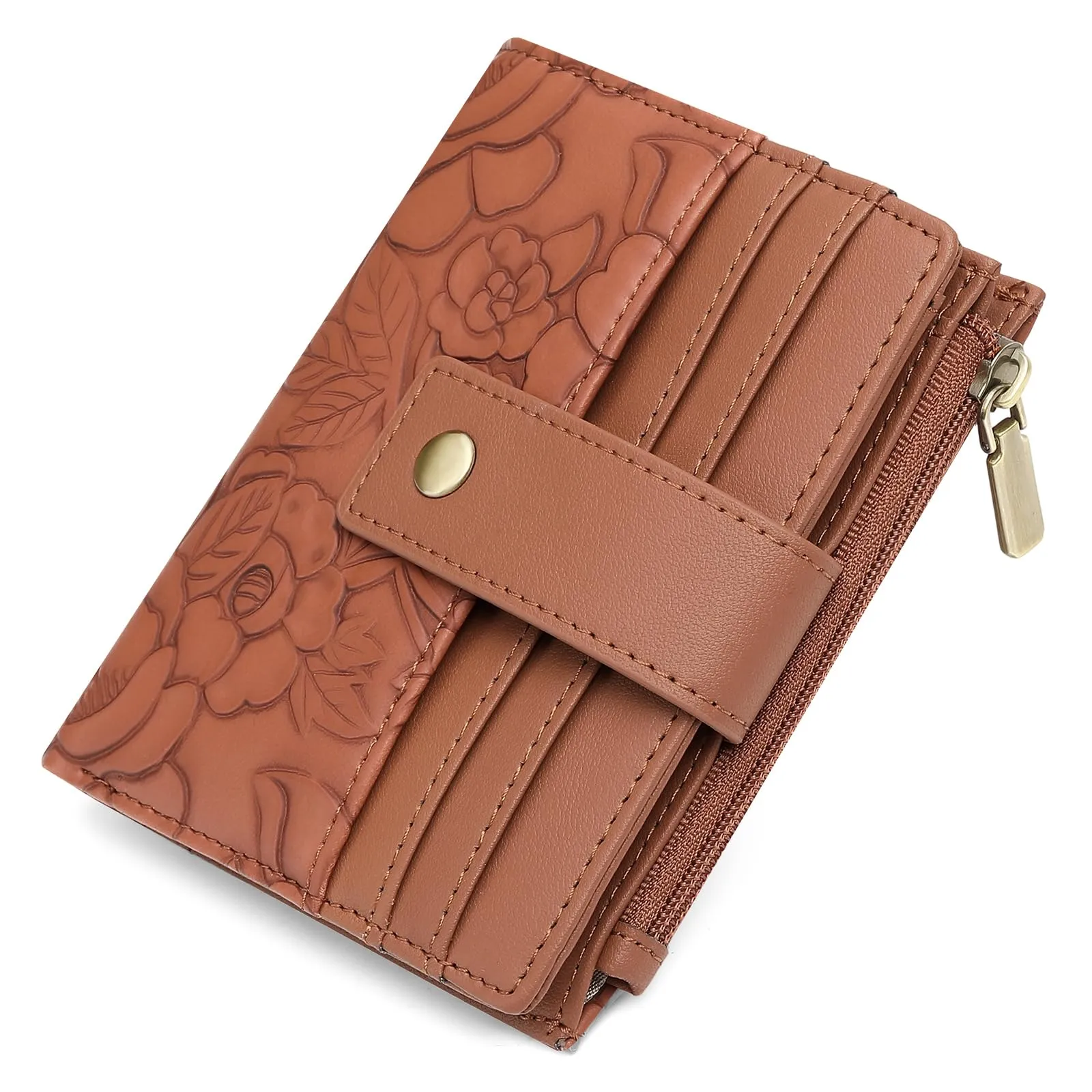SENDEFN Portafoglio Donna Piccolo in Pelle Vegana, RFID Blocco Portamonete con Cerniera, Porta Carte di Credito Portafoglio Donna con Scomparti Per 12 Cartes - immagine 6