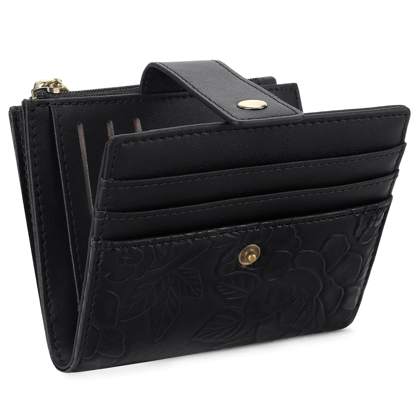 SENDEFN Portafoglio Donna Piccolo in Pelle Vegana, RFID Blocco Portamonete con Cerniera, Porta Carte di Credito Portafoglio Donna con Scomparti Per 12 Cartes - immagine 1