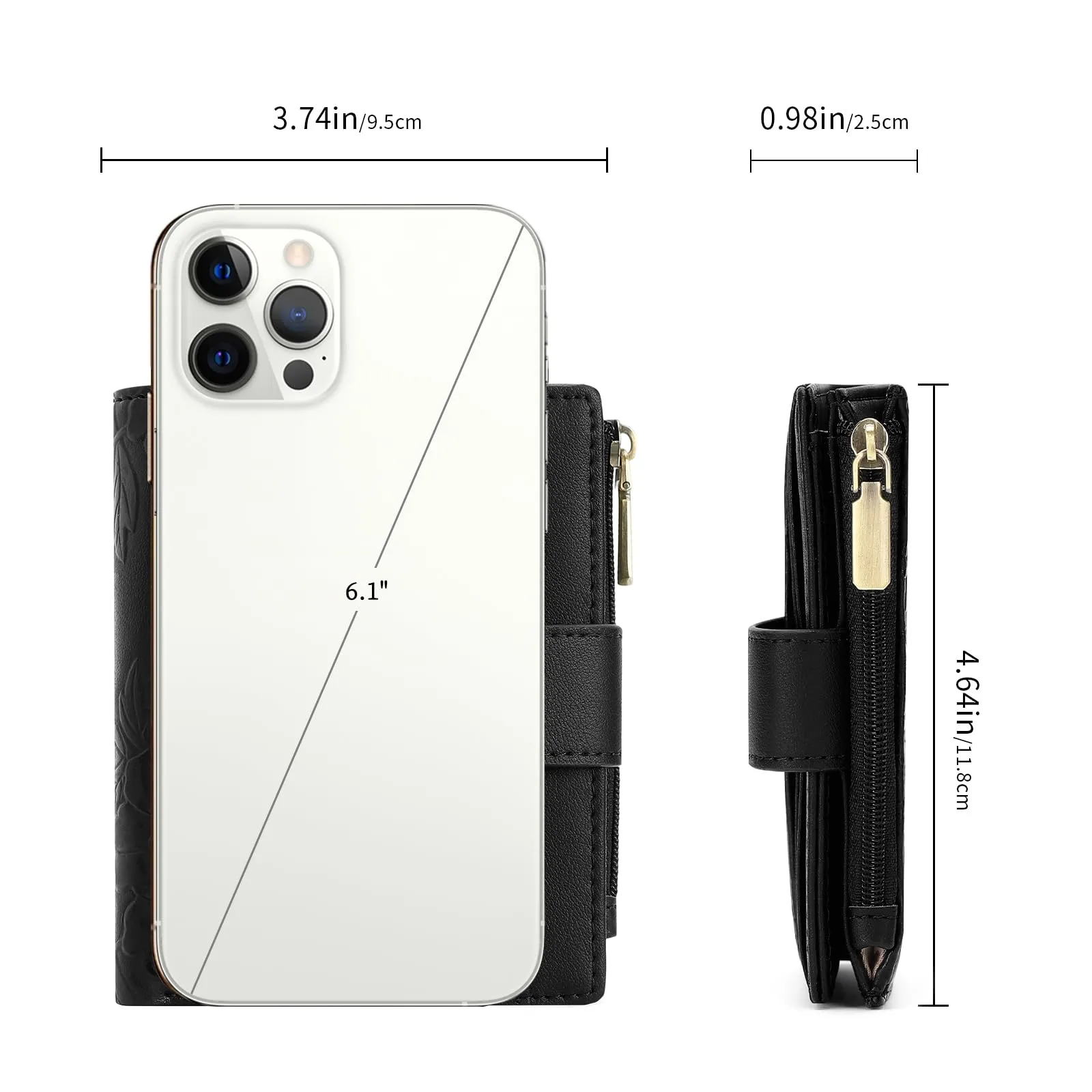 SENDEFN Portafoglio Donna Piccolo in Pelle Vegana, RFID Blocco Portamonete con Cerniera, Porta Carte di Credito Portafoglio Donna con Scomparti Per 12 Cartes - immagine 5