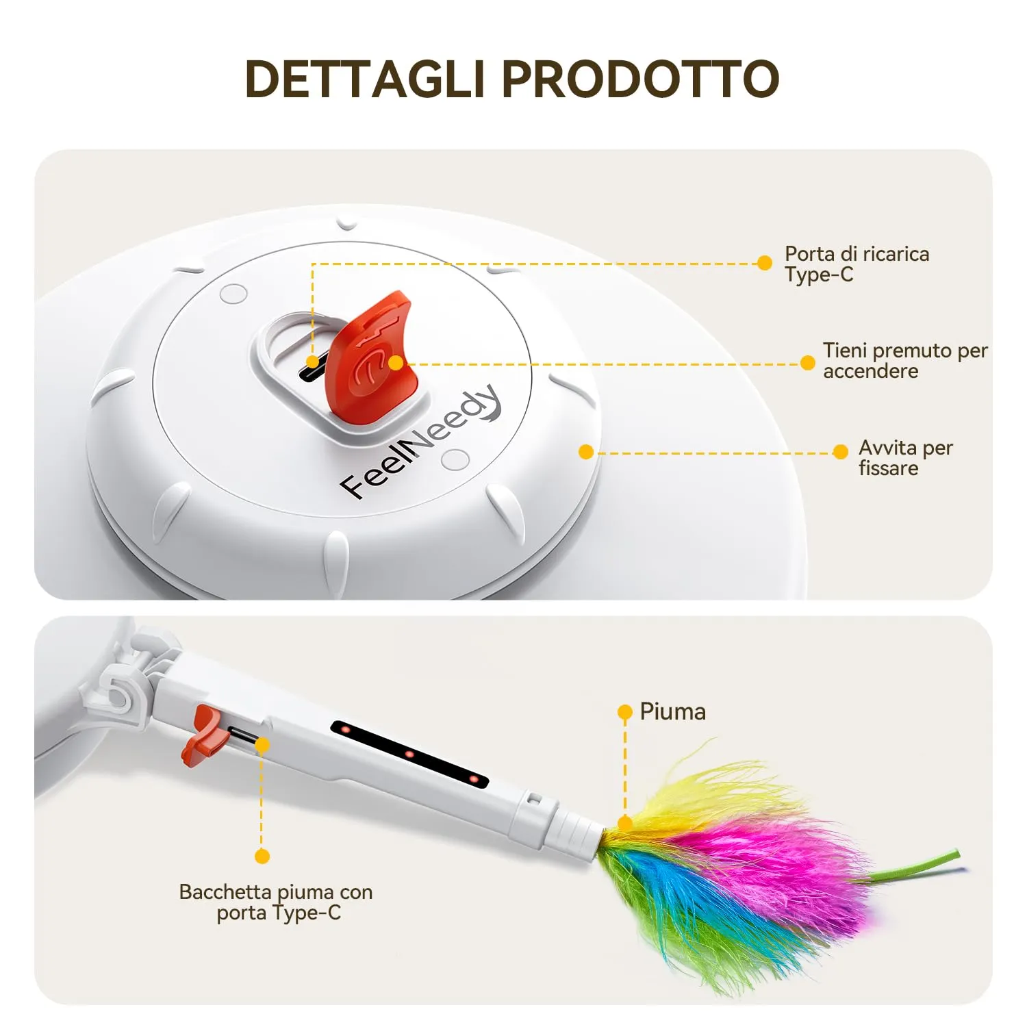 FEELNEEDY Giochi per Gatti, Puntino Rosso LED Mobile - immagine 8