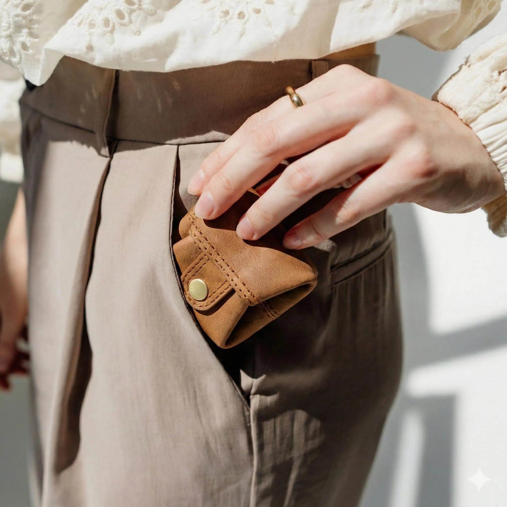 Berliner Bags Portamonete Lena Mini con Chiusura a Bottone in Vera Pelle - immagine 2