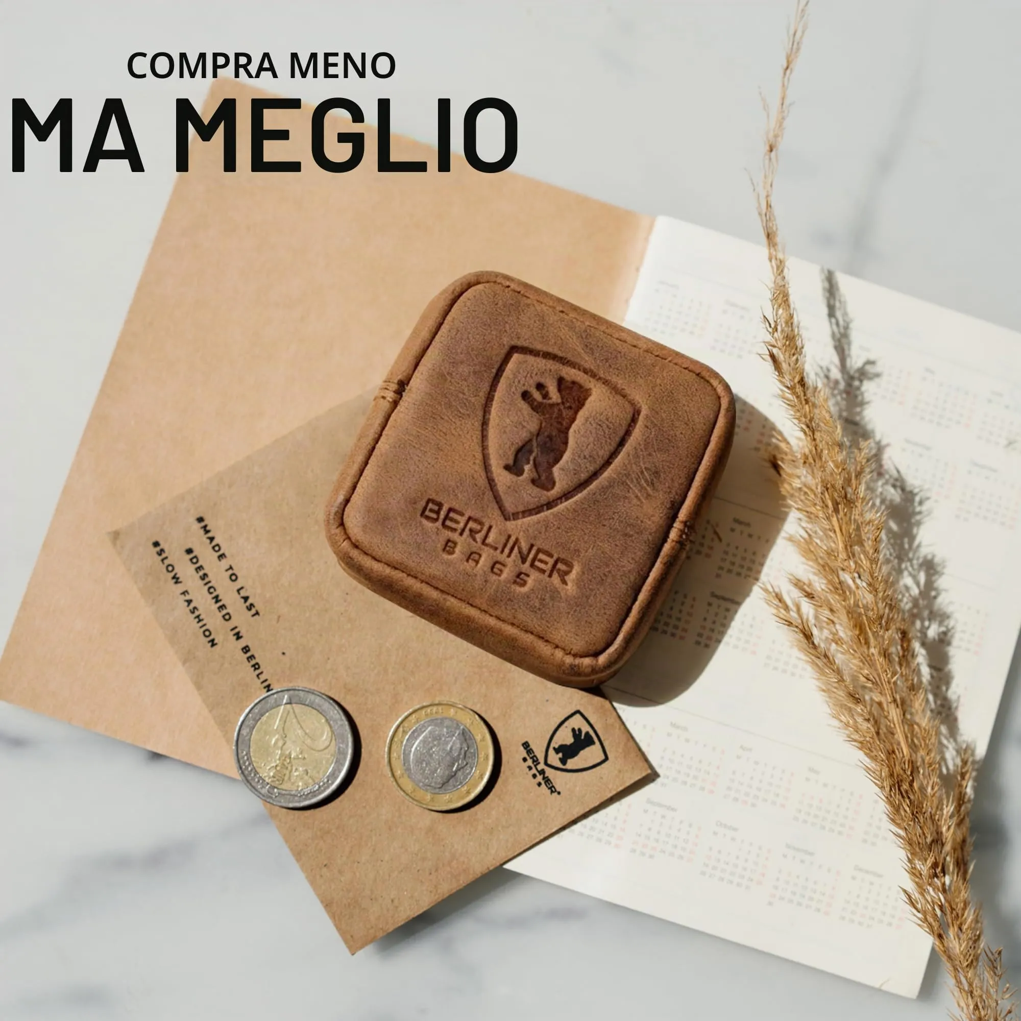 Berliner Bags Portamonete Lena Mini con Chiusura a Bottone in Vera Pelle - immagine 8