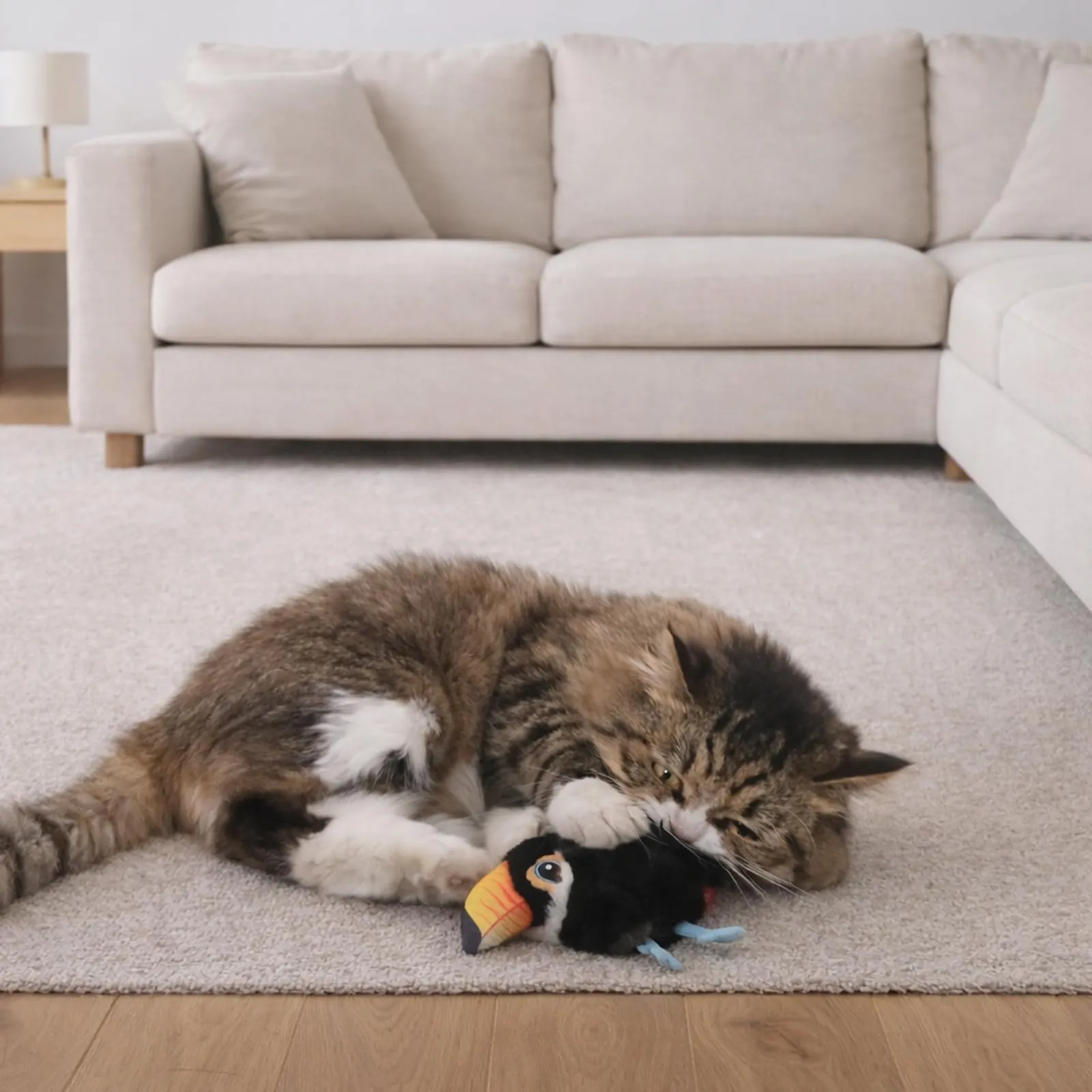 Iriisy Uccello Interattivo per Gatti Gioco per Gatto Giochi per Gatti Uccellino con Sensore di Movimento Resistente Ricaricabile USB-C, con Erba Gatta (Nero) - immagine 7