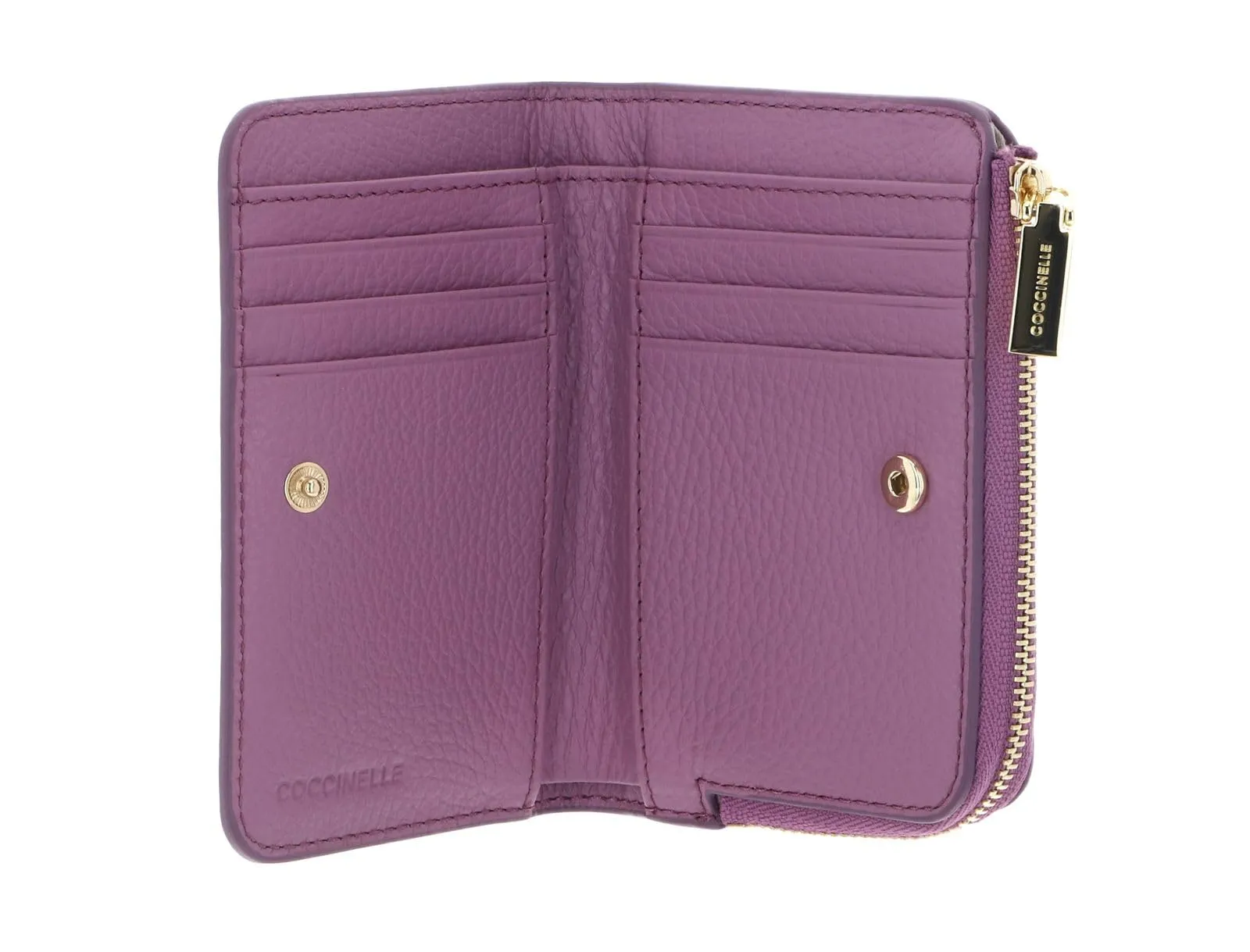 Coccinelle Pelle portafoglio Metallic Soft Wallet Jellyfish porpora - immagine 2
