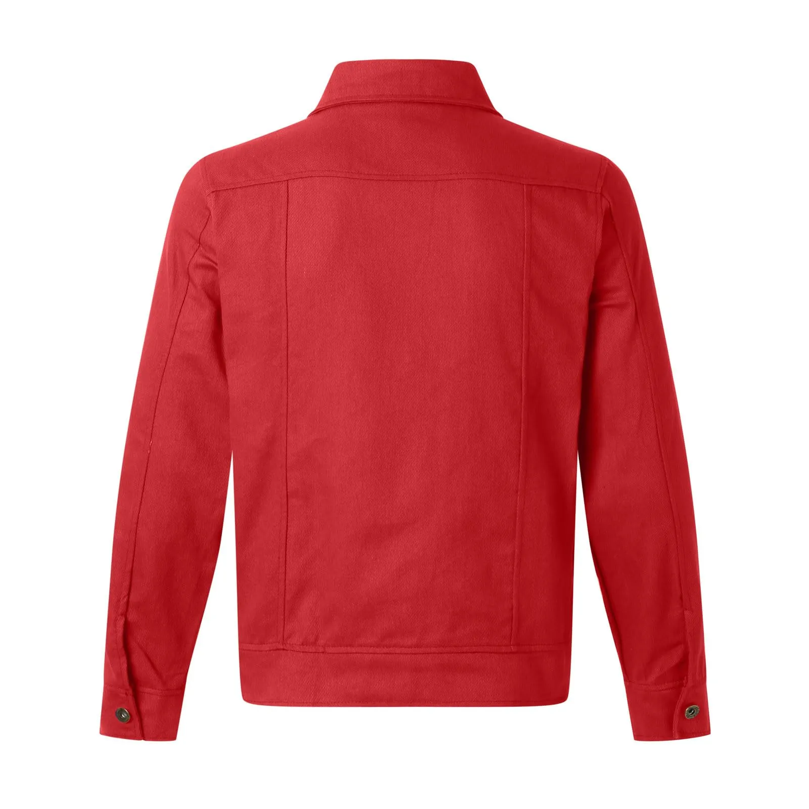 Duohropke Camicia da Uomo in Denim, a Maniche Lunghe, con Tasche, Stile Sfrangiato, Slim Fit, Denim Top, Camicia di Jeans, Camicetta da Uomo, Regular Fit, 01 rosso., 3XL - immagine 5