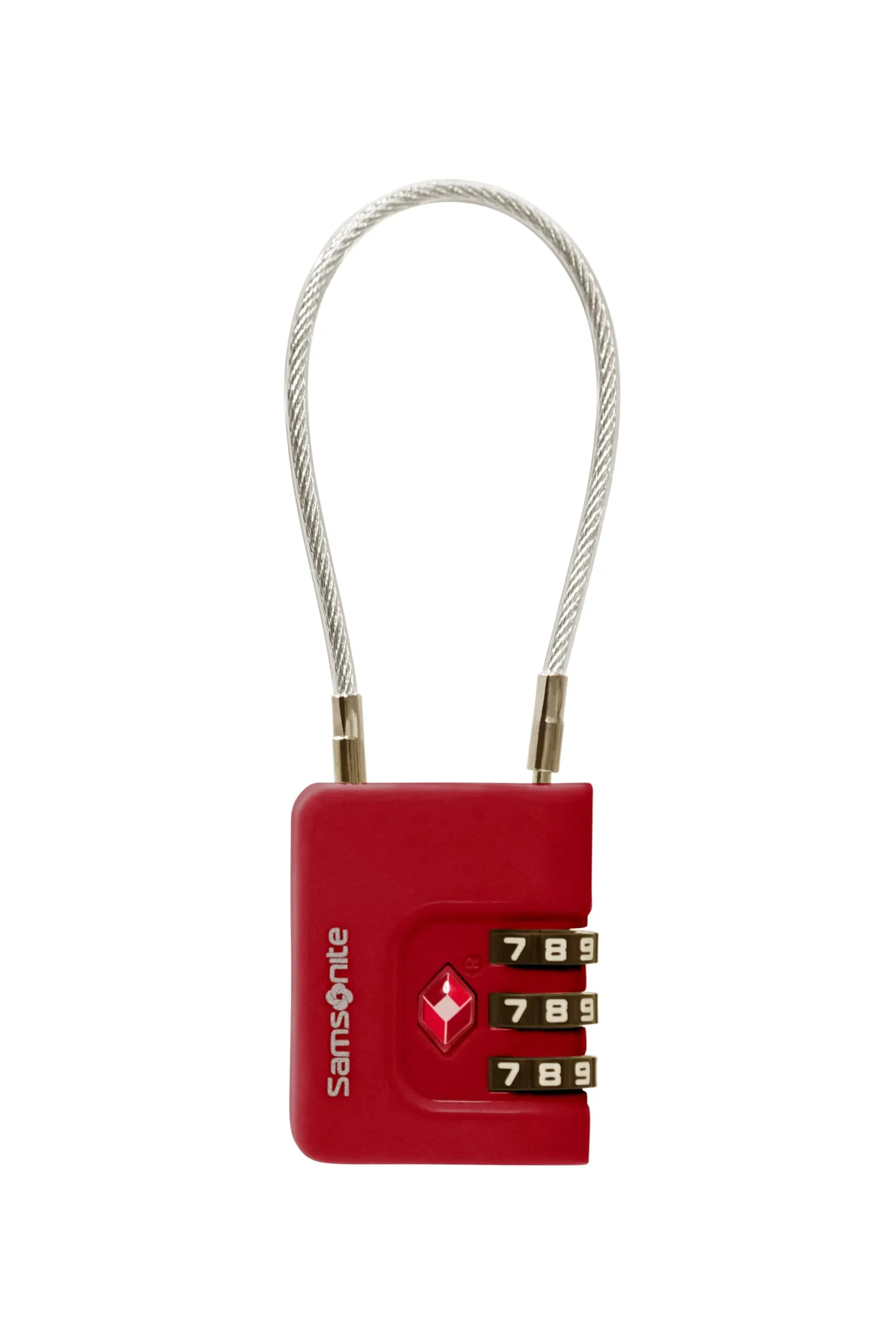 Samsonite TA Revolution - Lucchetto a cavo TSA con combinazione a 3 cifre, lucchetto per bagagli sicuro per valigie e borse, Rosso - immagine 2