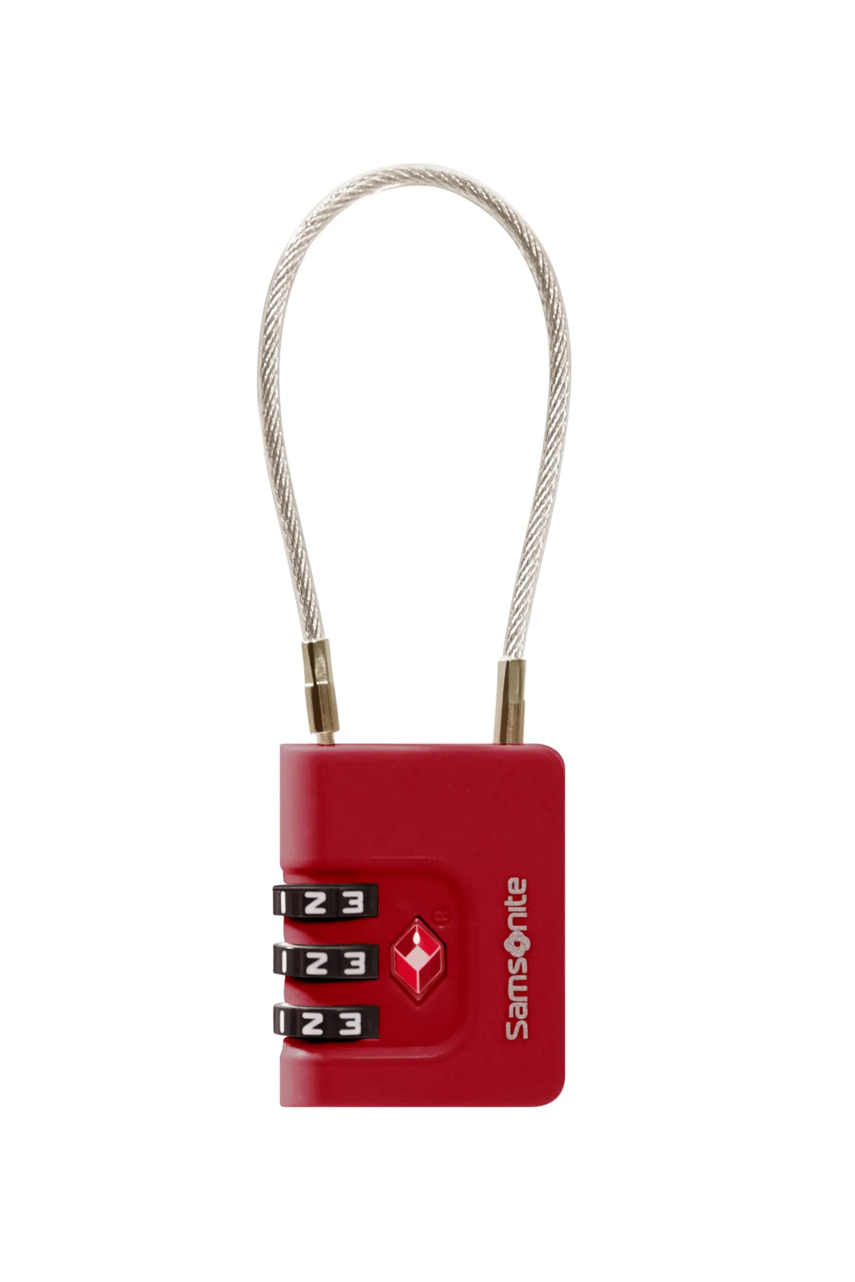 Samsonite TA Revolution - Lucchetto a cavo TSA con combinazione a 3 cifre, lucchetto per bagagli sicuro per valigie e borse, Rosso - immagine 4