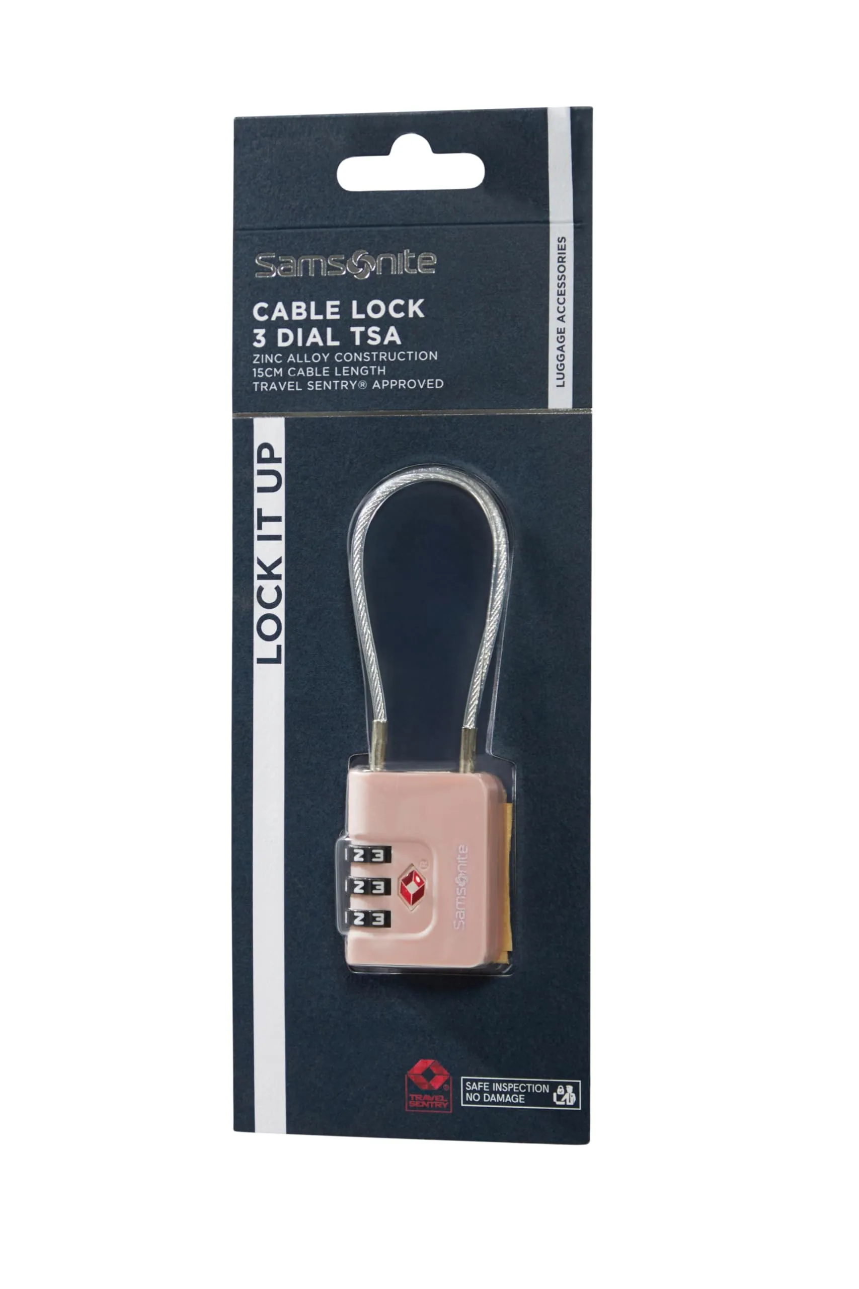 Samsonite TA Revolution - Lucchetto a cavo TSA con combinazione a 3 cifre, lucchetto per bagagli sicuro per valigie e borse, Rosa (Rose) - immagine 3