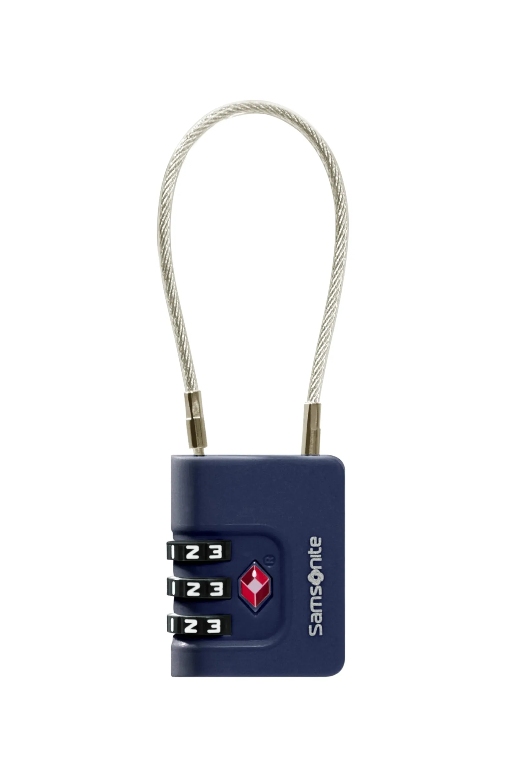 Samsonite TA Revolution - Lucchetto a cavo TSA con combinazione a 3 cifre, lucchetto per bagagli sicuro per valigie e borse, Blu (Midnight Blue) - immagine 4