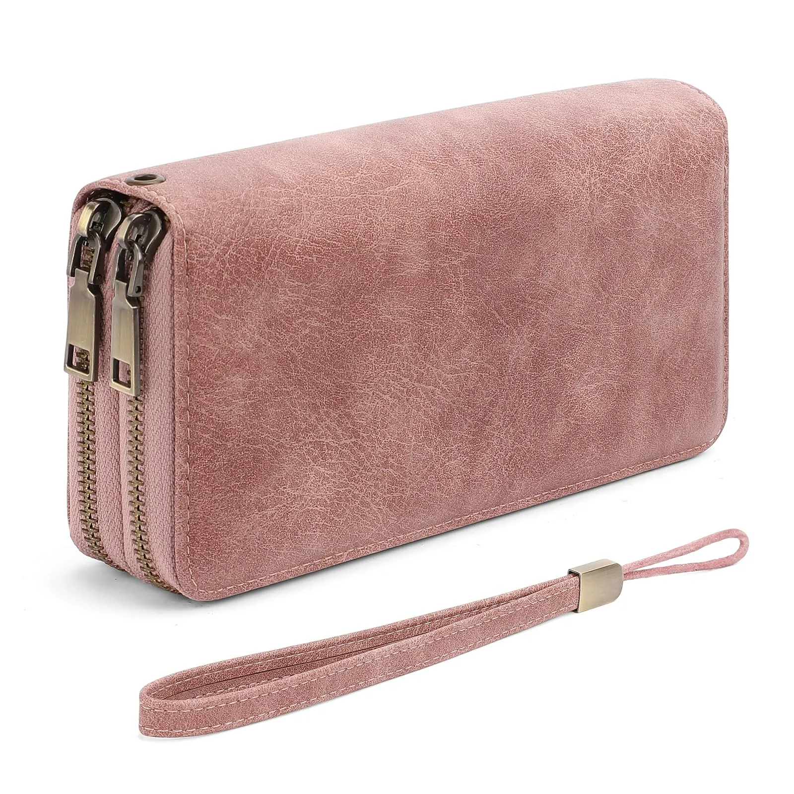 SENDEFN Portafoglio Donna Grande, Portamonete RFID con Doppia Cerniera, Porta Carte in Pelle Vegana, Borsellino Donna con Wristlet Rimovibile e 36 Scomparti per Carte - immagine 1