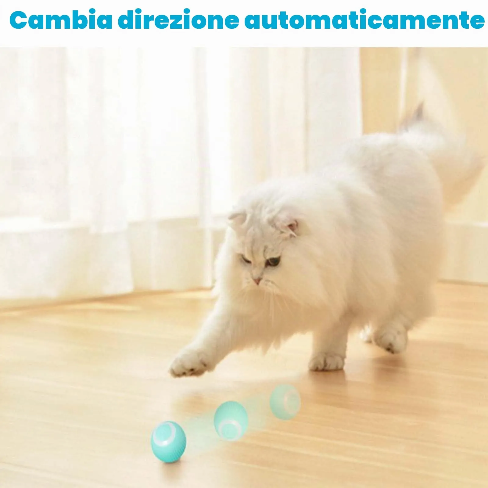 Giocattoli interattivi per gatti, palla per gatti con luce a LED - immagine 3