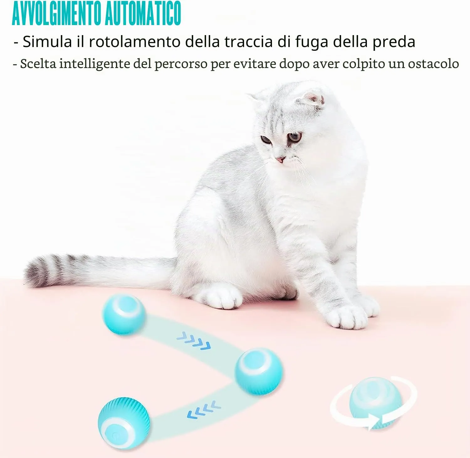 Giocattoli interattivi per gatti, palla per gatti con luce a LED - immagine 6