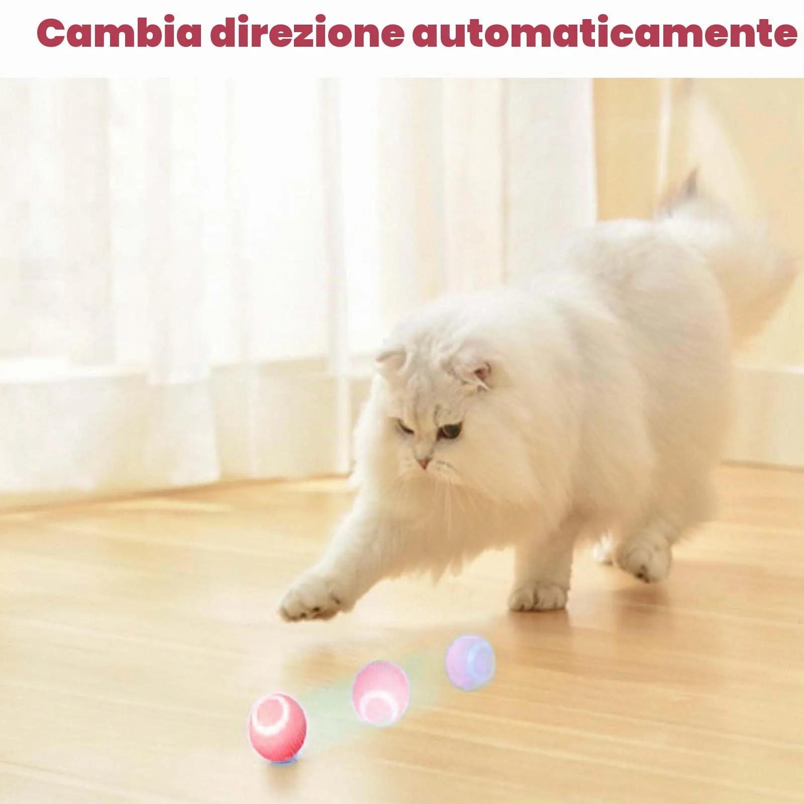 Giocattoli interattivi per gatti, palla per gatti con luce a LED - immagine 3
