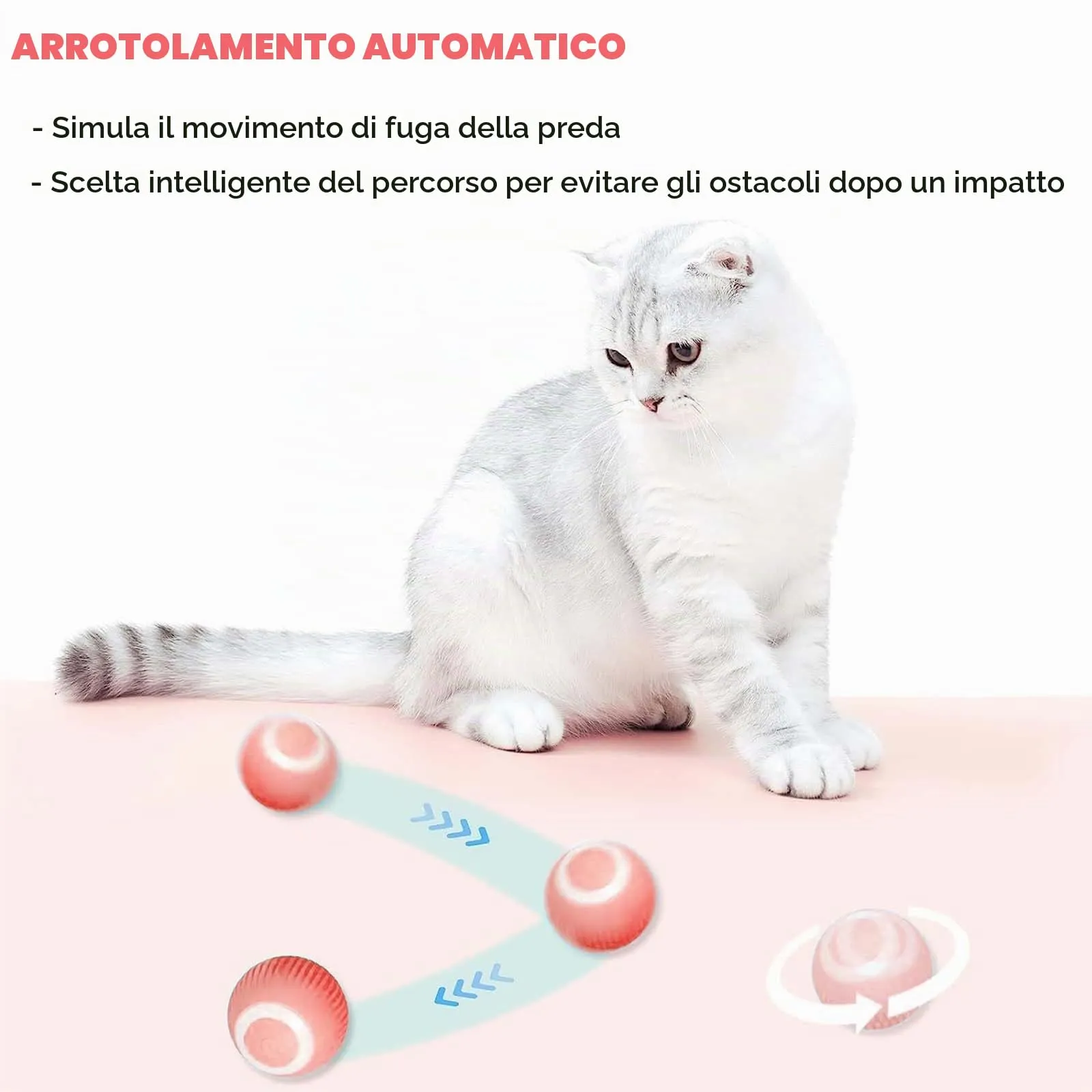 Giocattoli interattivi per gatti, palla per gatti con luce a LED - immagine 6