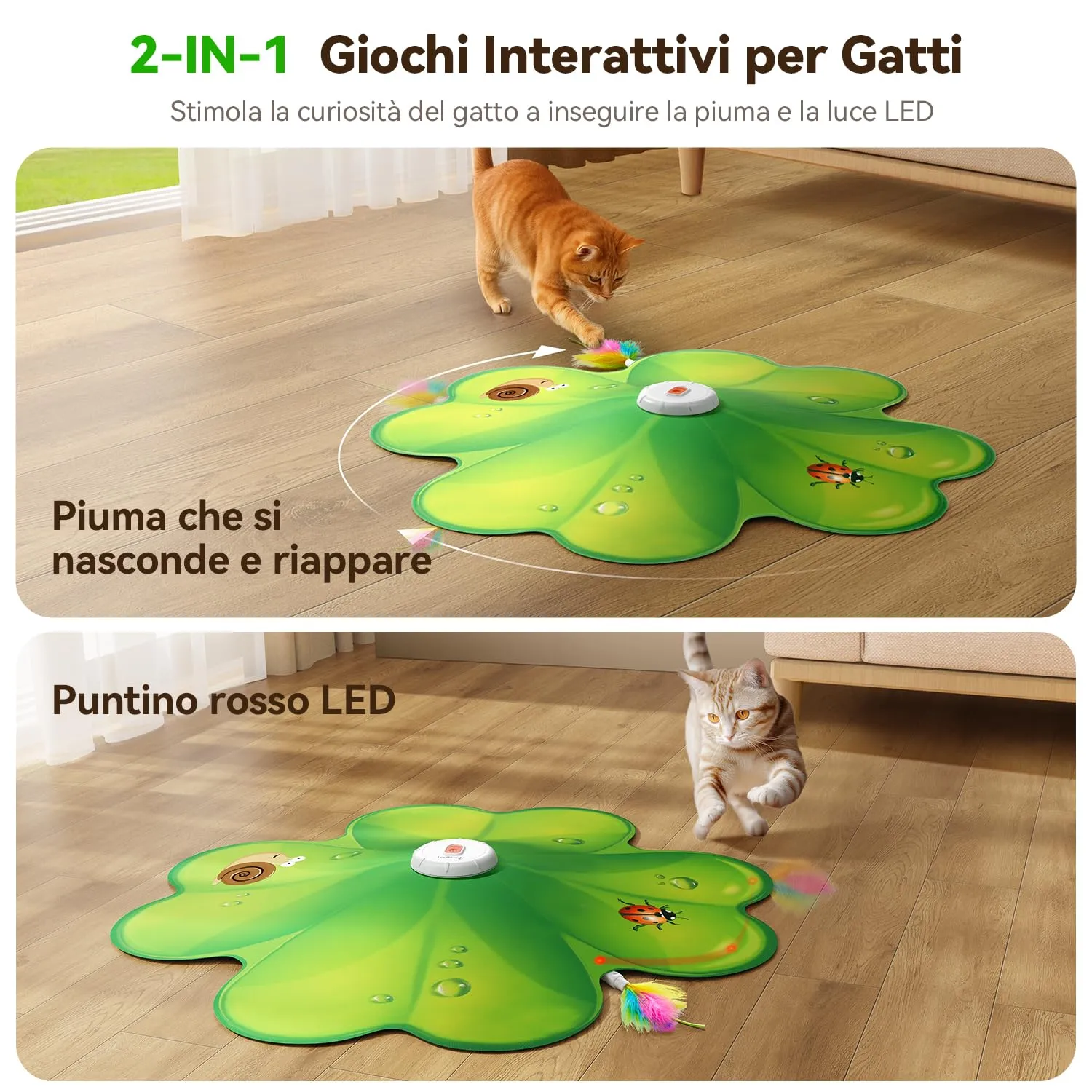 FEELNEEDY Giochi per Gatti, Puntino Rosso LED Mobile - immagine 2